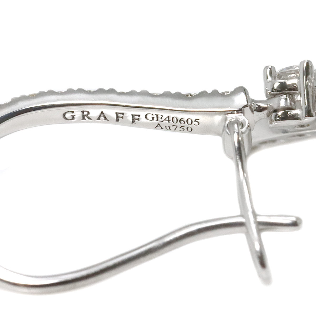 Butterfly Diamond Drop Earrings Pierced 18K WG 750