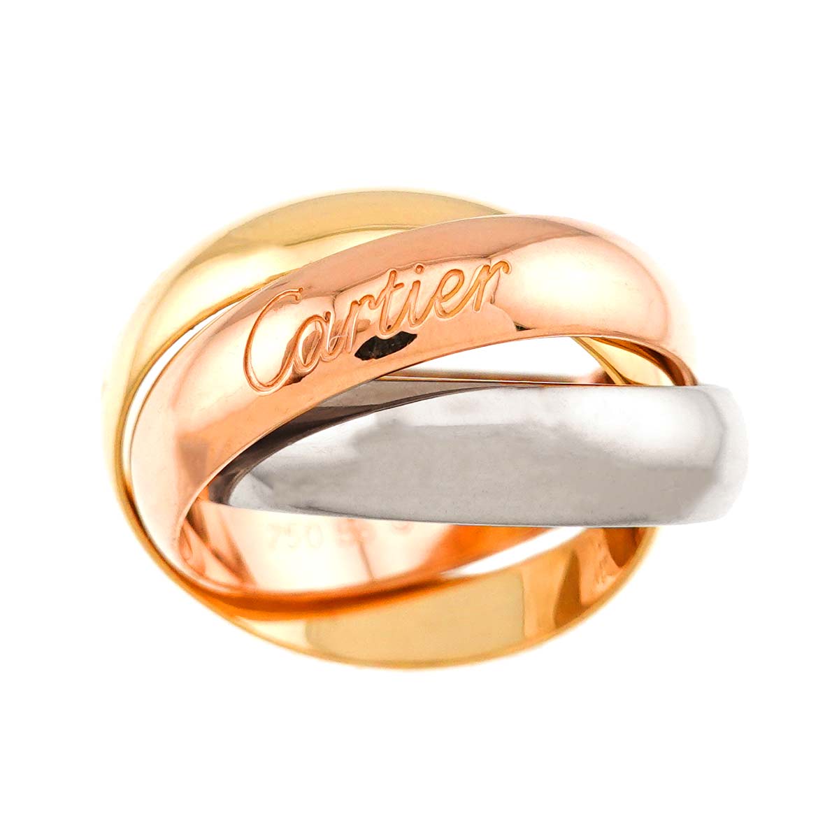 Trinity Ring LM 18K YG WG PG 750 Size55 6.75(US)
