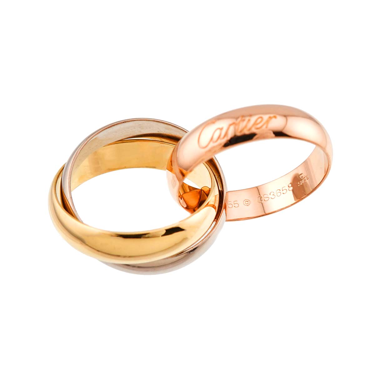 Trinity Ring LM 18K YG WG PG 750 Size55 6.75(US)