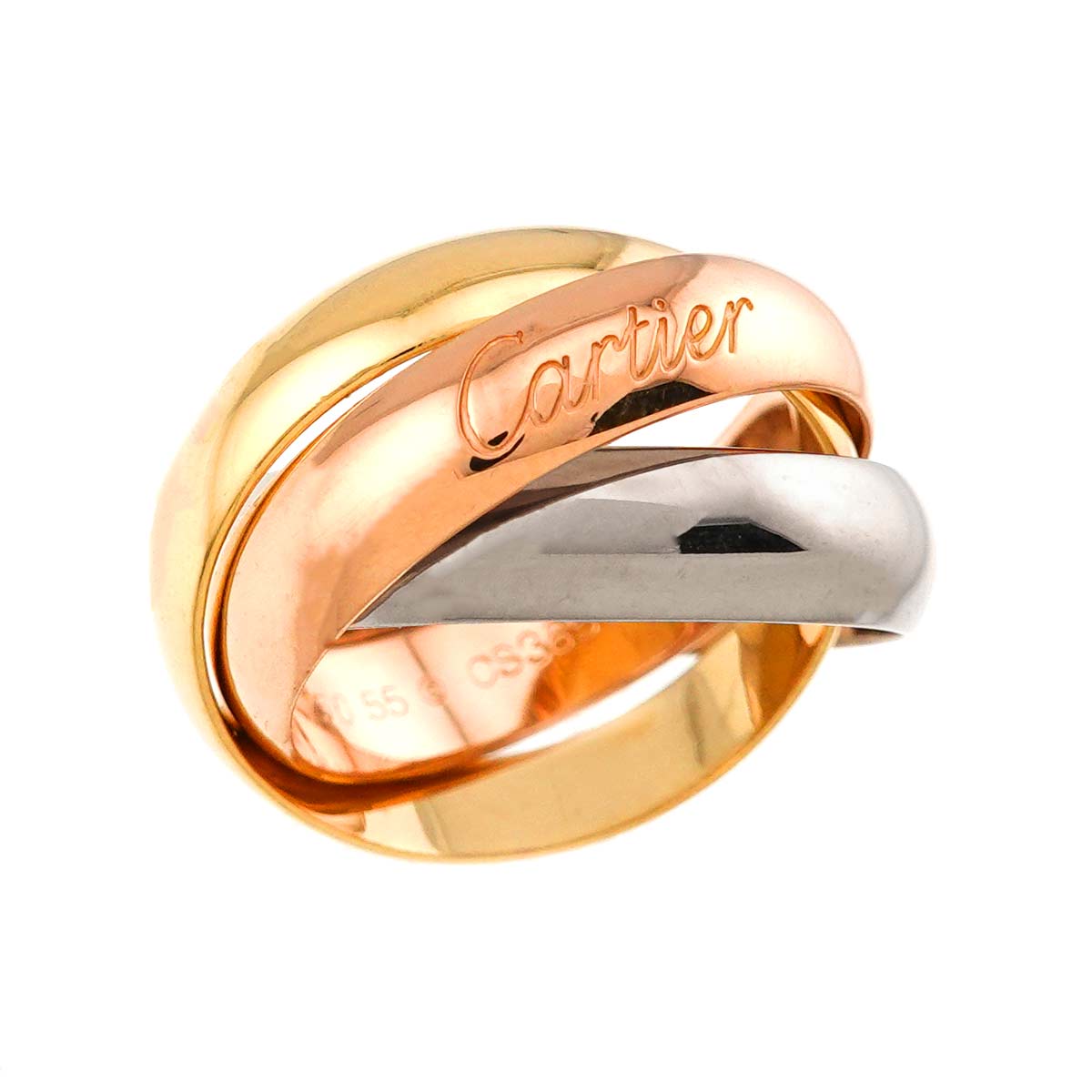 Trinity Ring LM 18K YG WG PG 750 Size55 6.75(US)