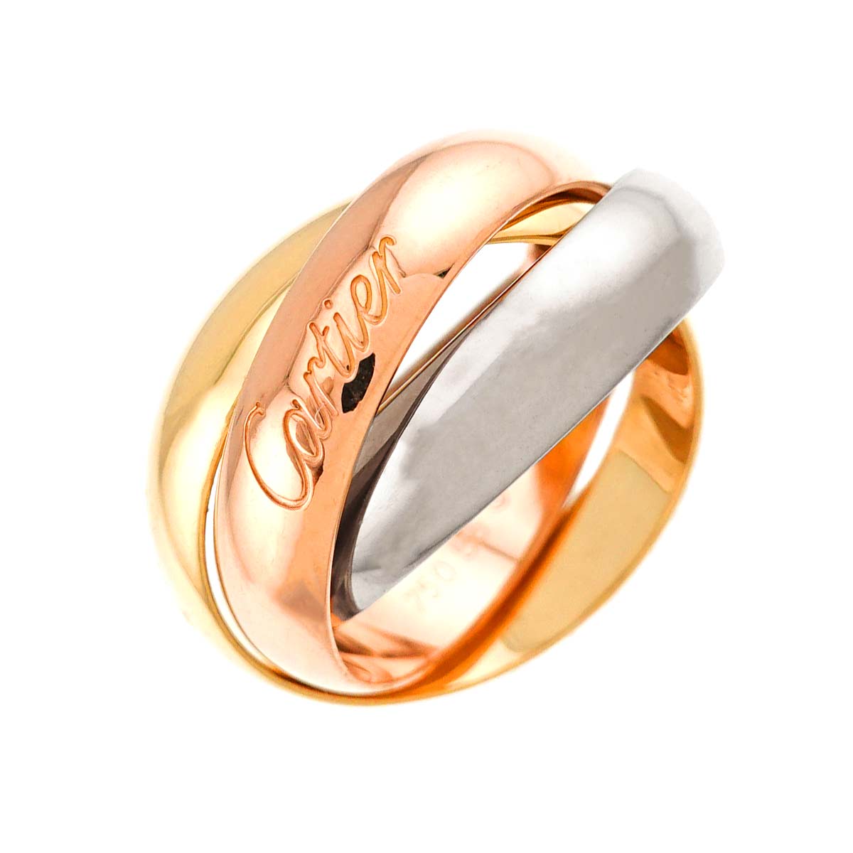 Trinity Ring LM 18K YG WG PG 750 Size55 6.75(US)