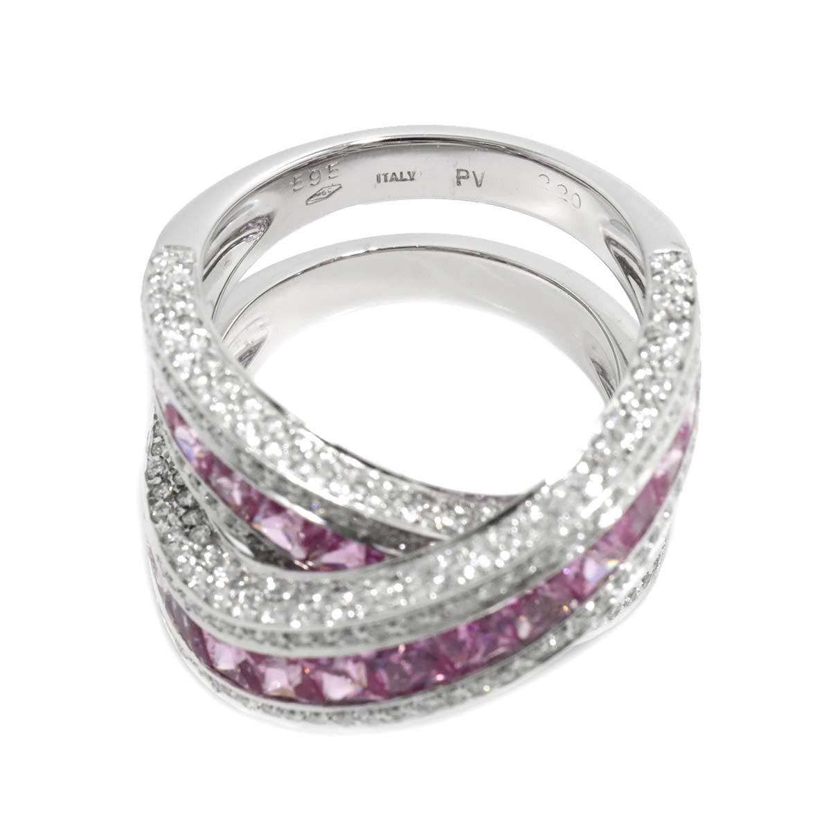 Sapphire 5.95ct Diamond 2.20ct Ring 18K WG Size7.25-7.5US