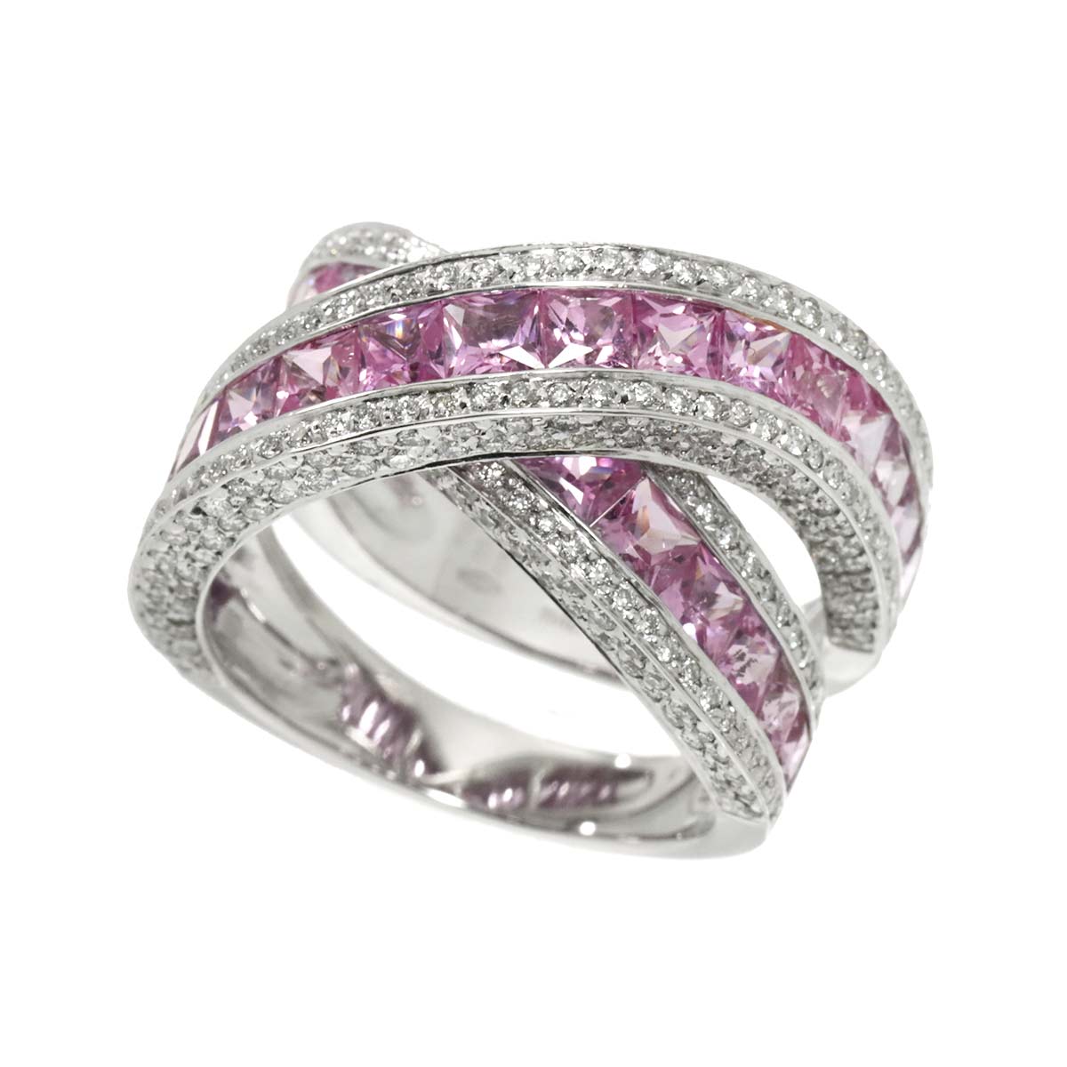 Sapphire 5.95ct Diamond 2.20ct Ring 18K WG Size7.25-7.5US