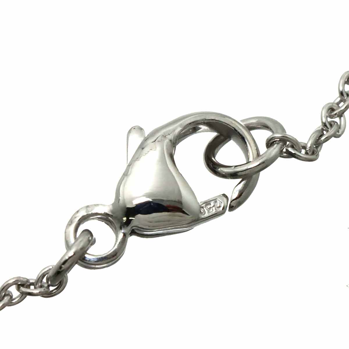 Quartz Sapphire Diamond Necklace 18K WG 750