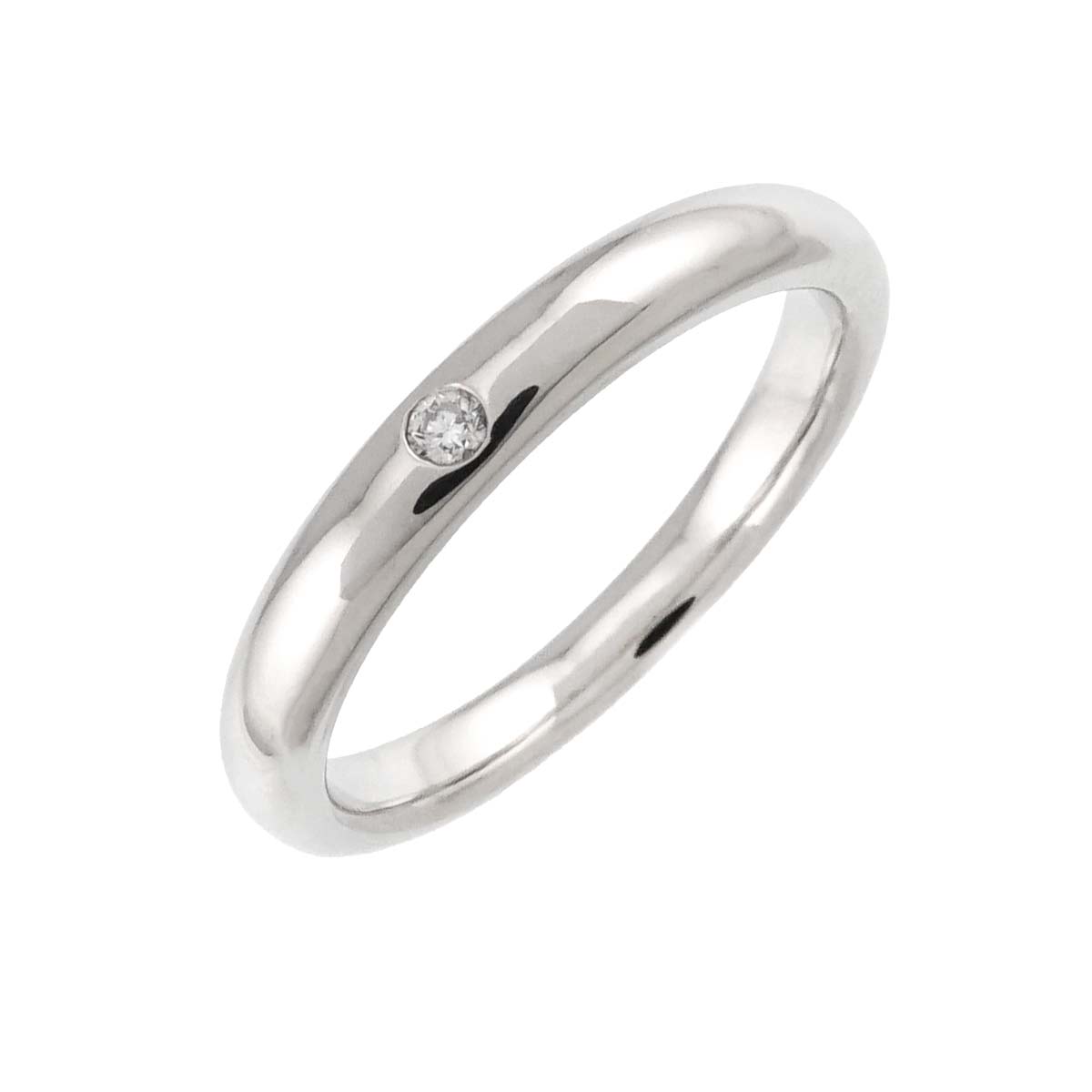 Stacking Band Ring Diamond 1P Platinum Size4.75-5(US)