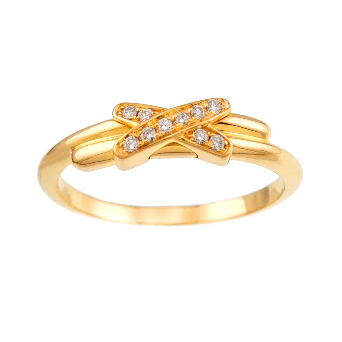 Jeux de Liens Diamond Ring 18K YG 750 size48 4.5(US)