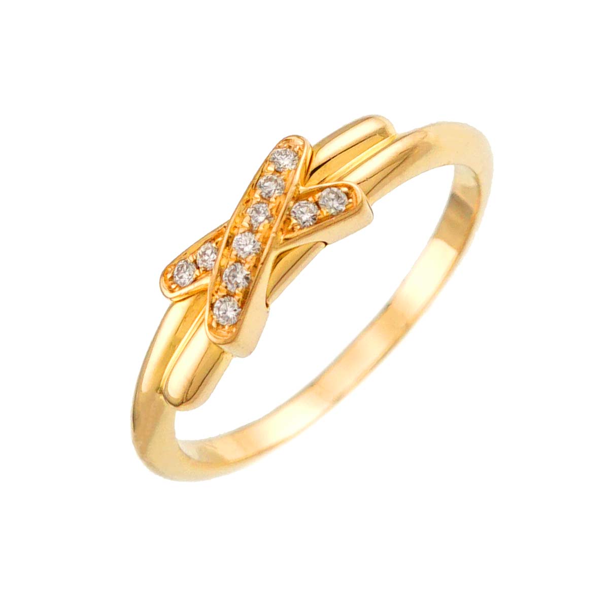 Jeux de Liens Diamond Ring 18K YG 750 size48 4.5(US)