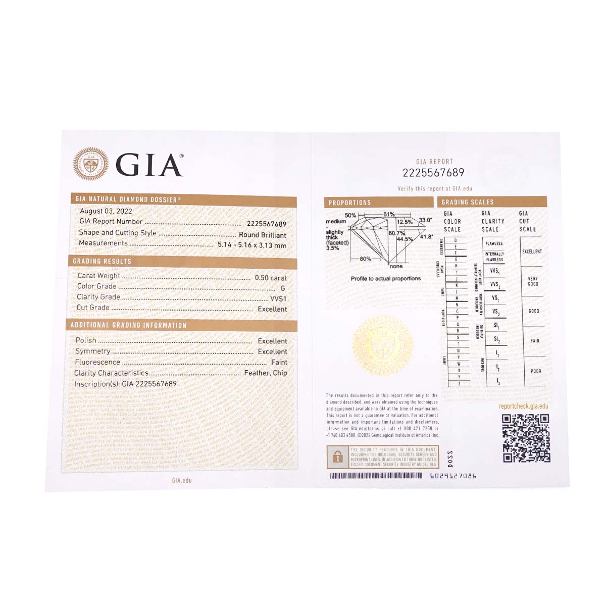 Diamond 0.50ct G/VVS1/3EX Ring Pt Platinum Size5-5.25(US)