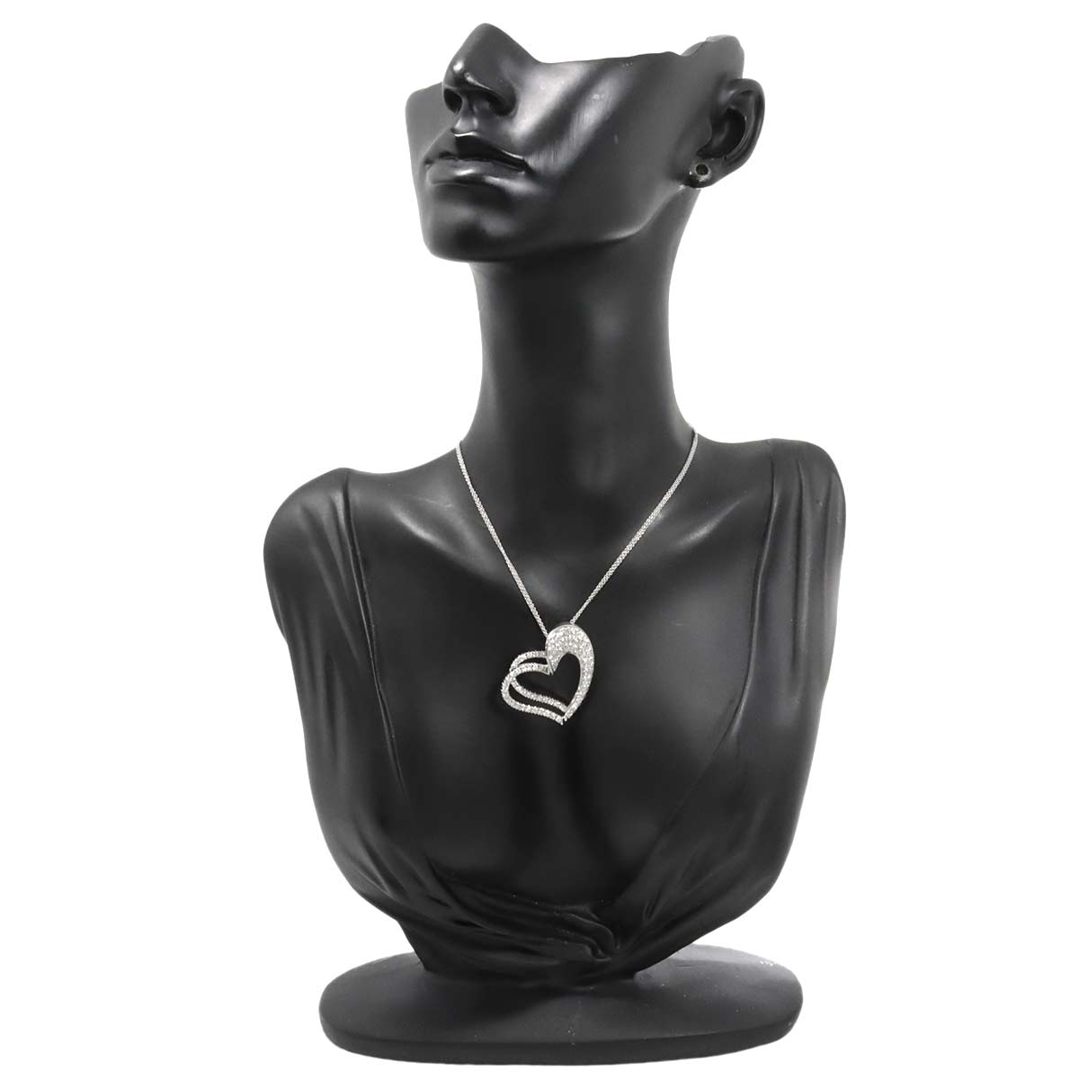 Heart motif Diamond 1.60ct Necklace 18K White Gold 750