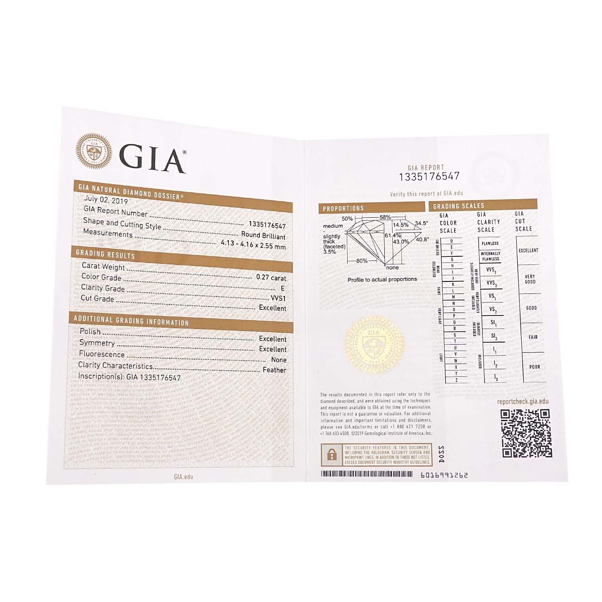 C De Diamond 0.27ct E/VVS1/3EX Necklace 18K WG 750