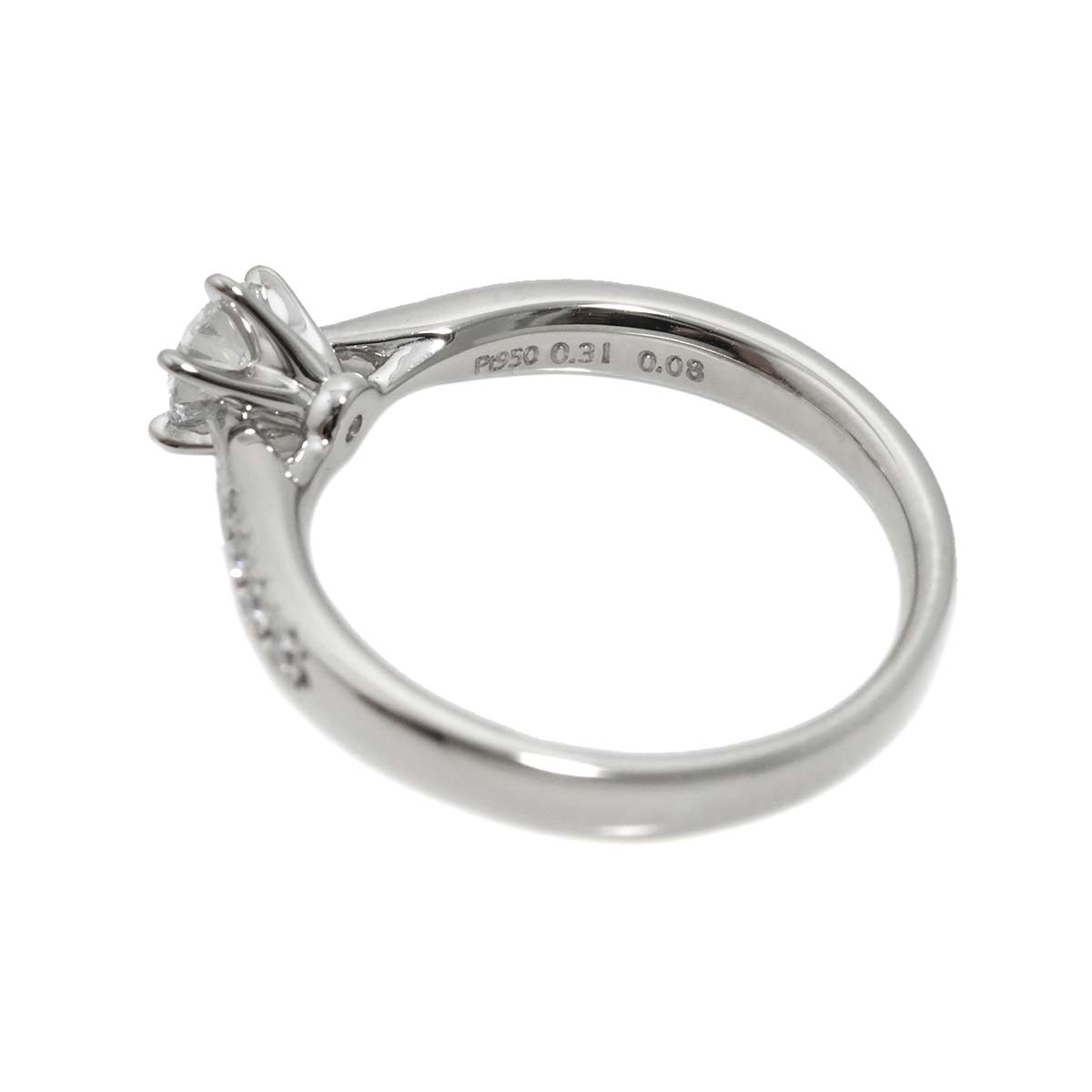 PIACERE Diamond 0.31ct D/VS1/3EX 0.08ct Ring Pt size4.75-5(US)