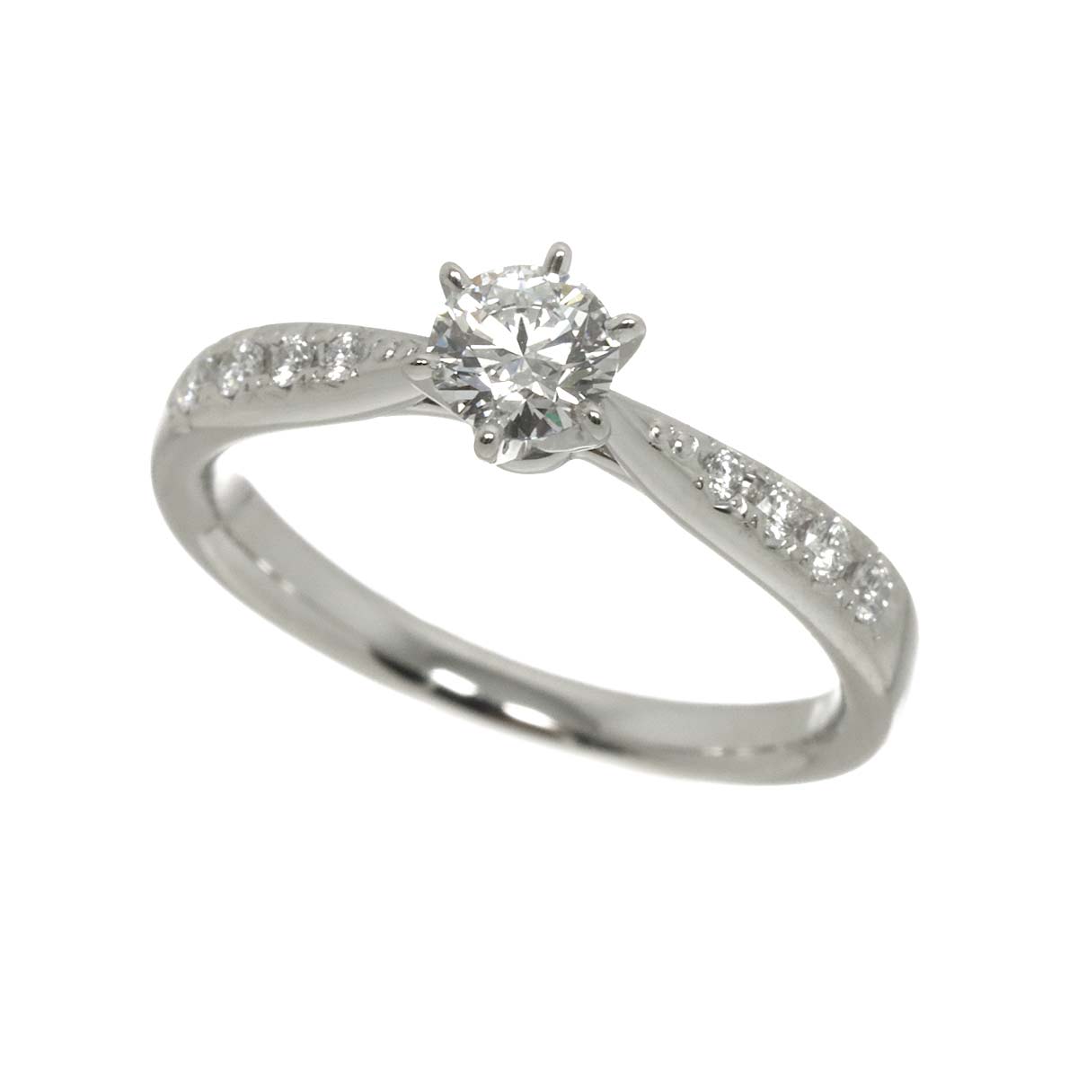 PIACERE Diamond 0.31ct D/VS1/3EX 0.08ct Ring Pt size4.75-5(US)