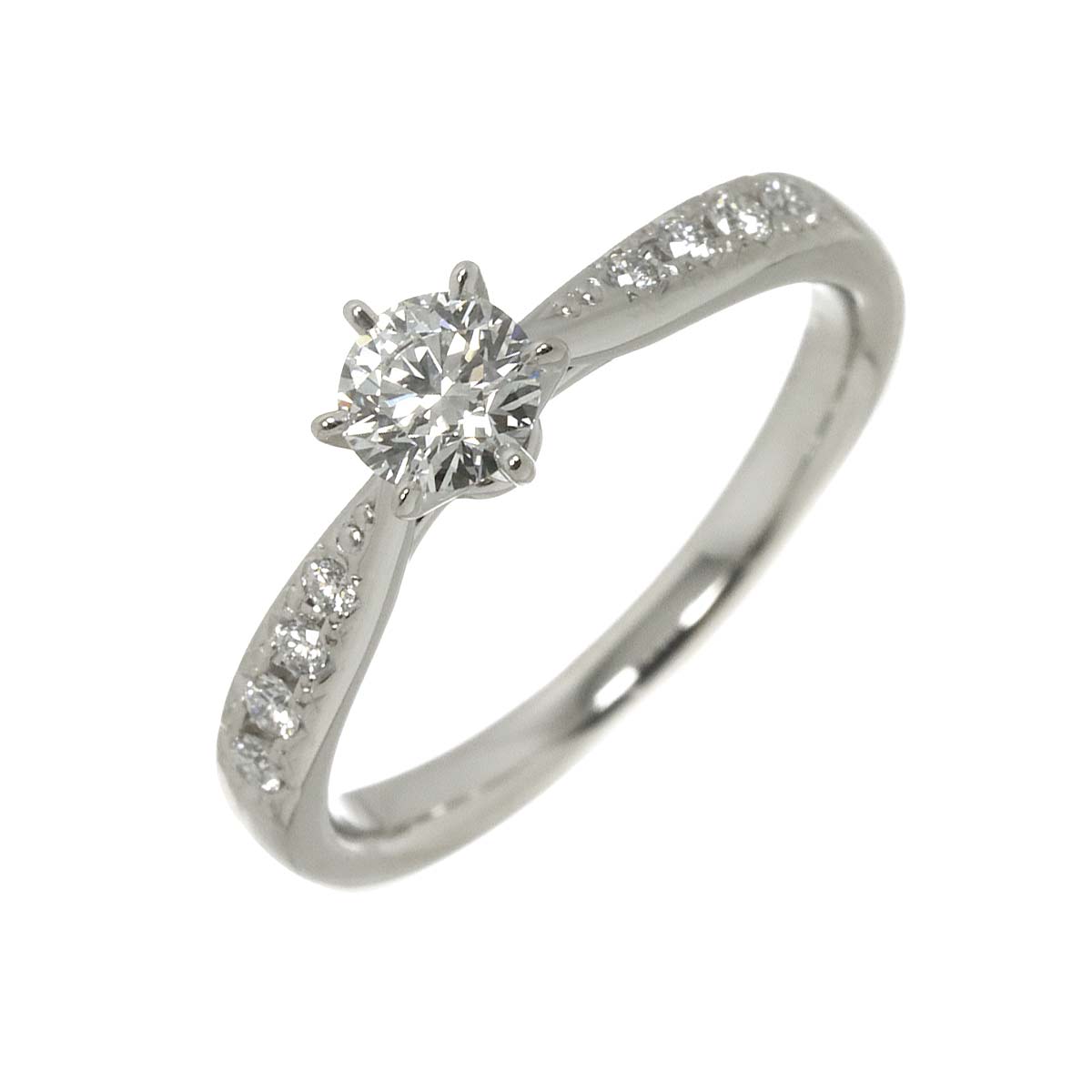 PIACERE Diamond 0.31ct D/VS1/3EX 0.08ct Ring Pt size4.75-5(US)