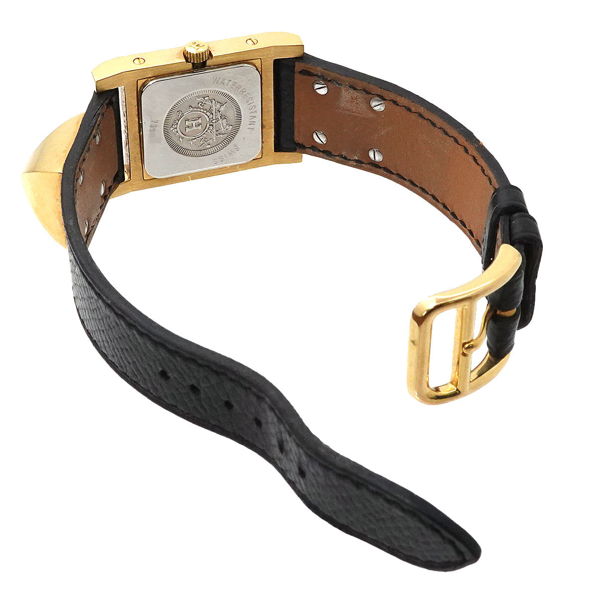 Medor Vintage pyramid Gold studs Quartz White Dial Ladies