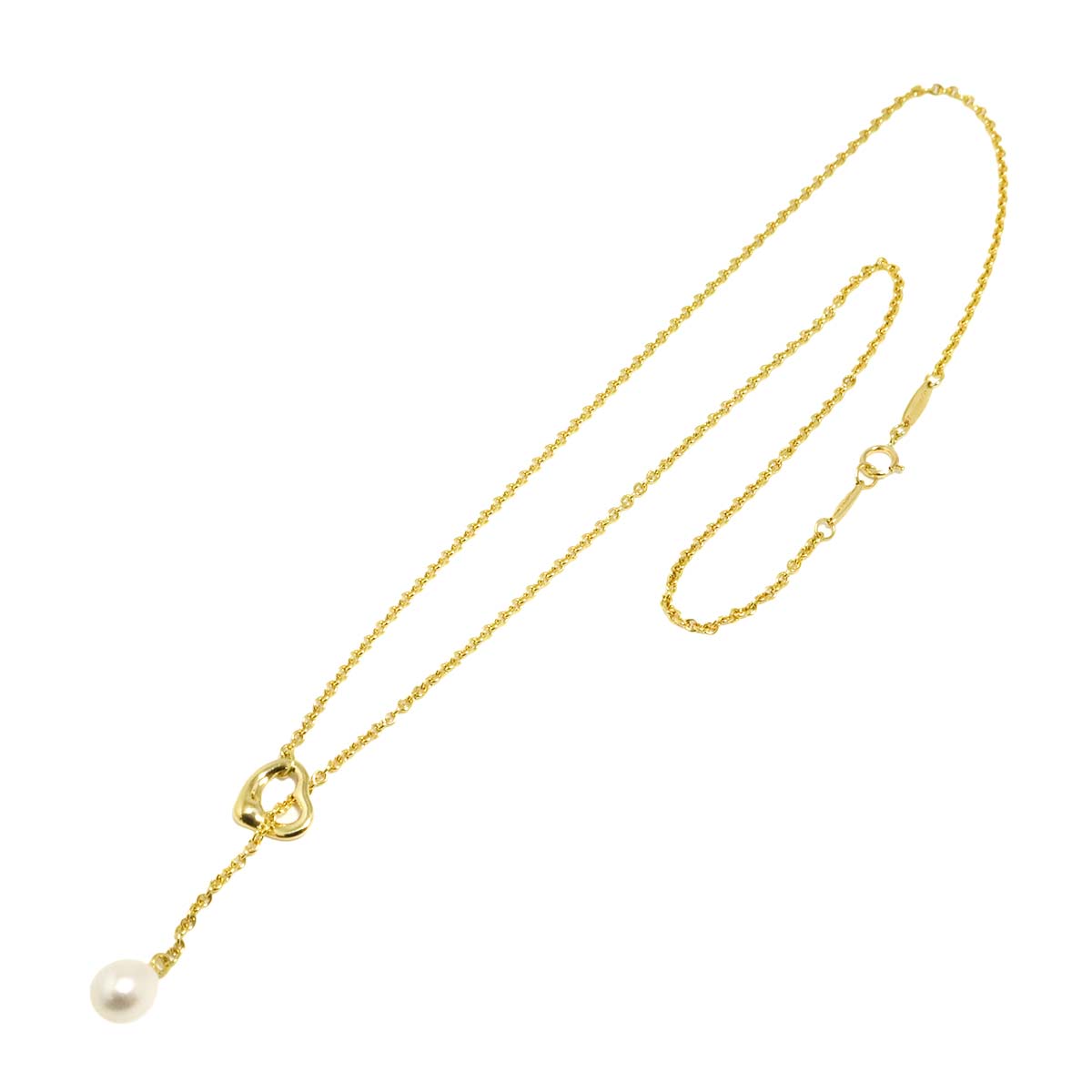 Open Heart Freshwater cultured pearl Necklace 18K YG 750