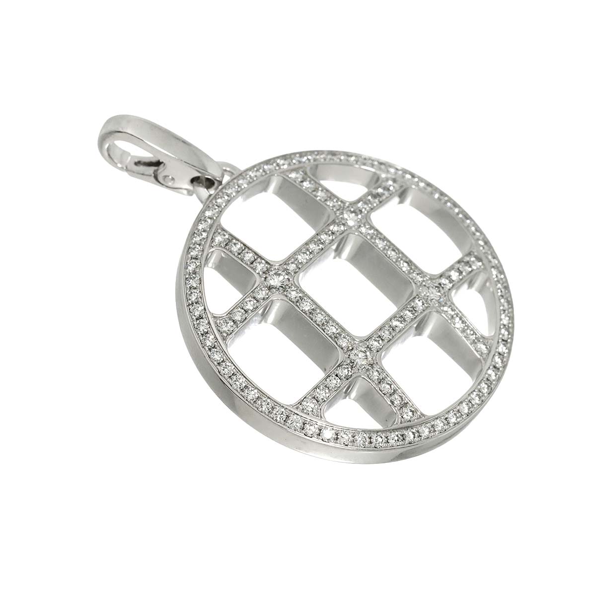 Diamond Pendant Top Charm 18K White Gold 750