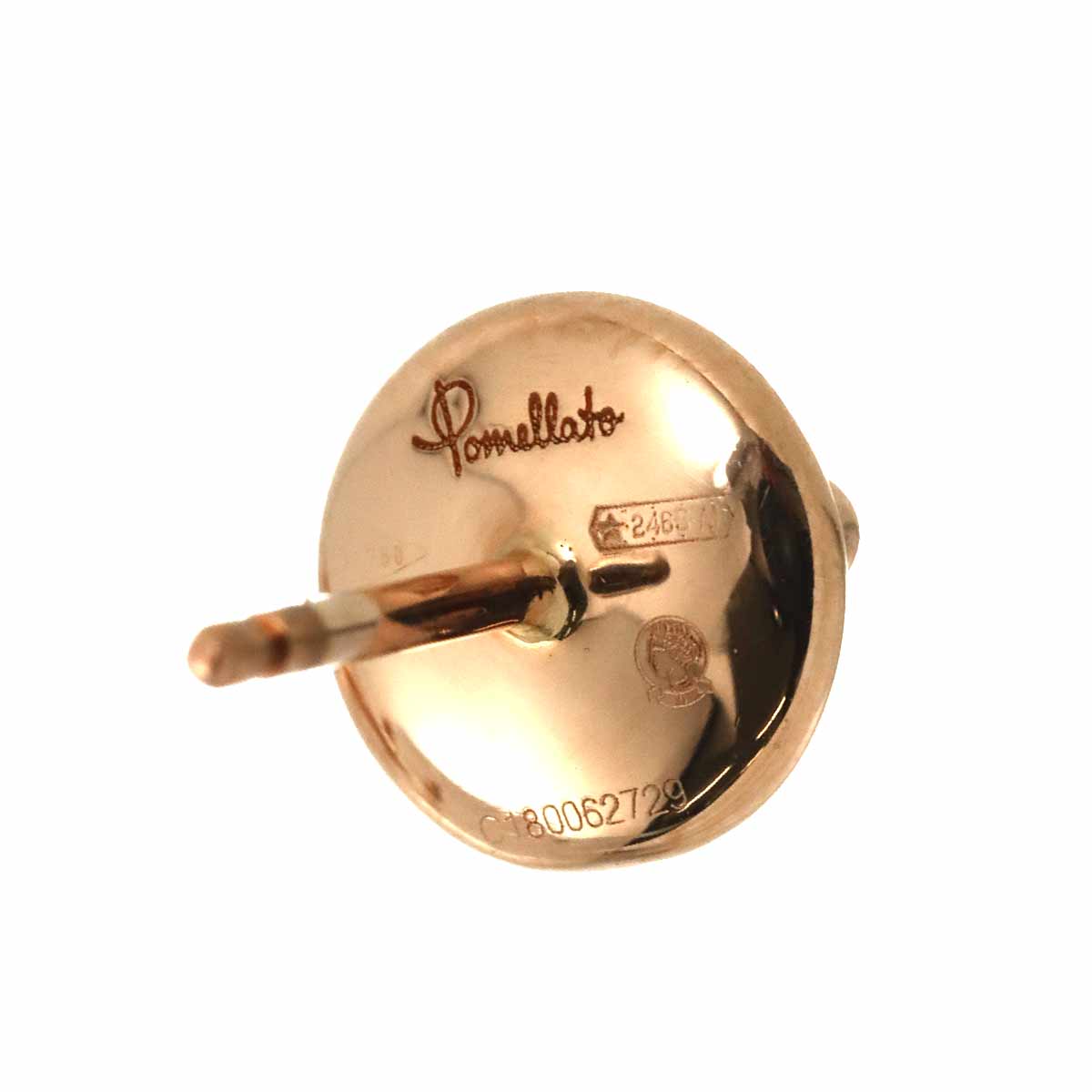 Moonstone Diamond Earrings Pierced 18K Pink Gold 750