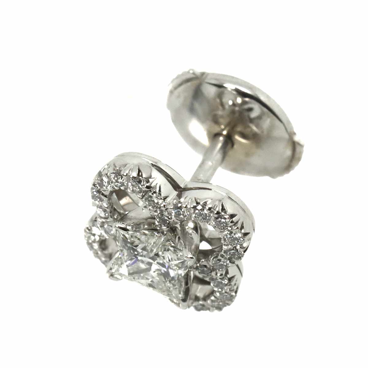 Diamond Earring Pierced 18K WG 750 One Piece only