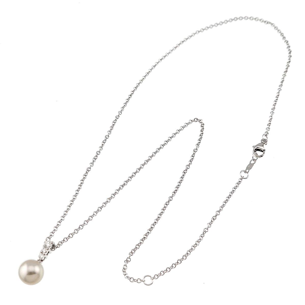 Akoya Pearl 8.0mm Diamond Necklace 18K WG 750