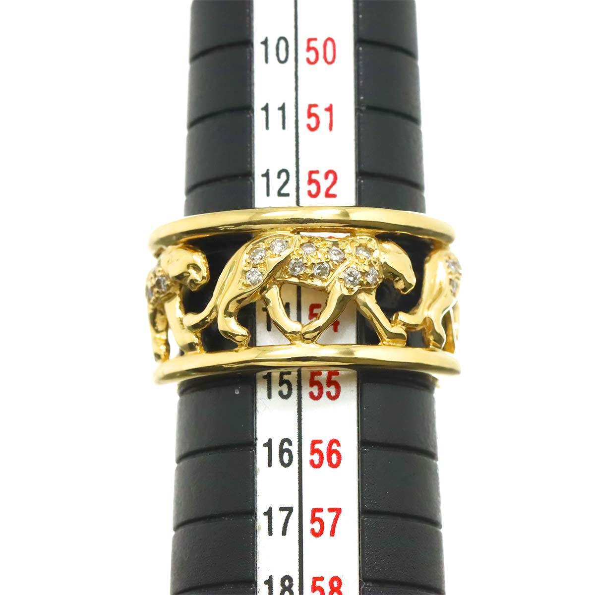 Diamond 0.21ct Ring 18K YG Yellow Gold 750 Size6.5-6.75(US)