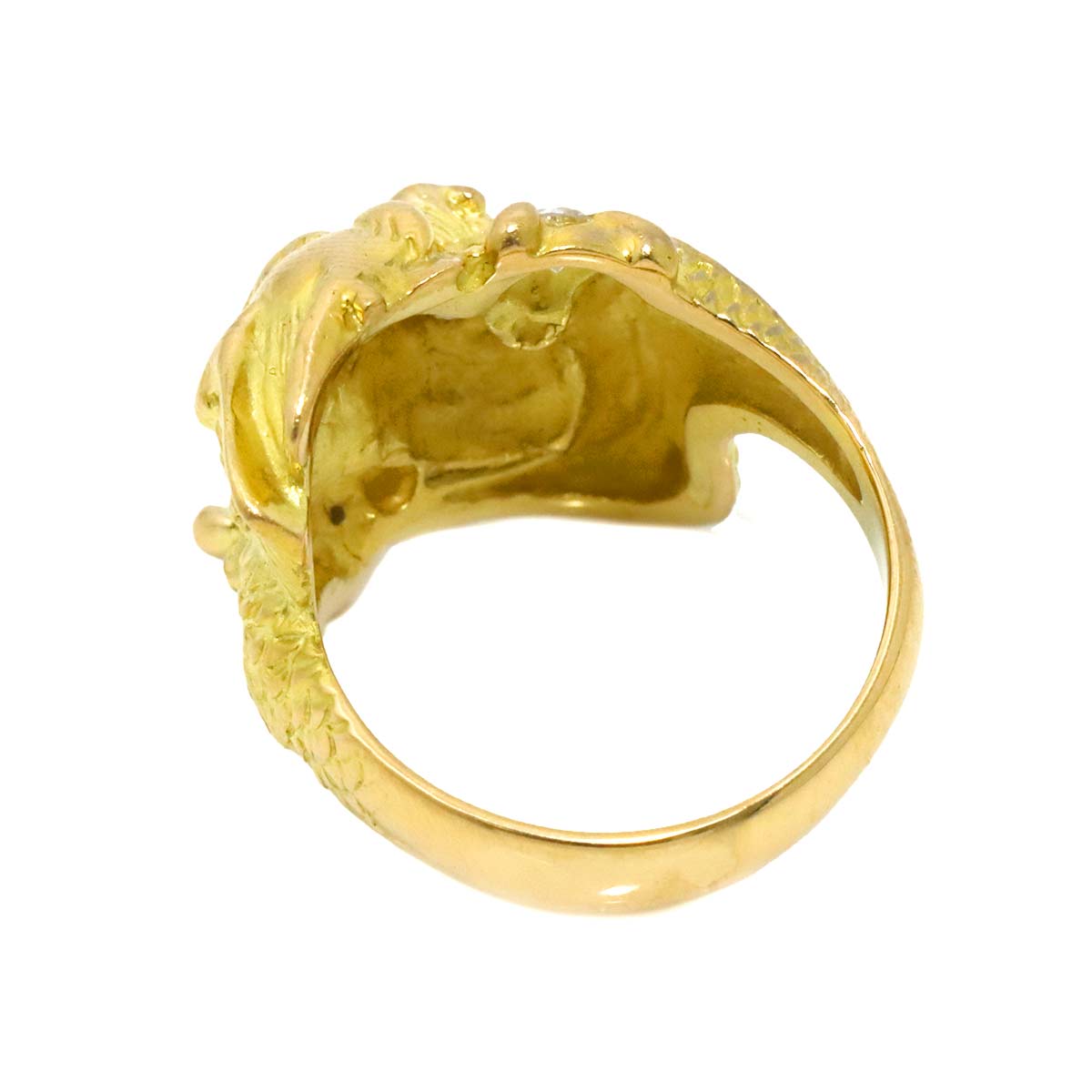 Diamond Ruby Ring 18K YG Yellow Gold 750 Size7.25-7.5(US)