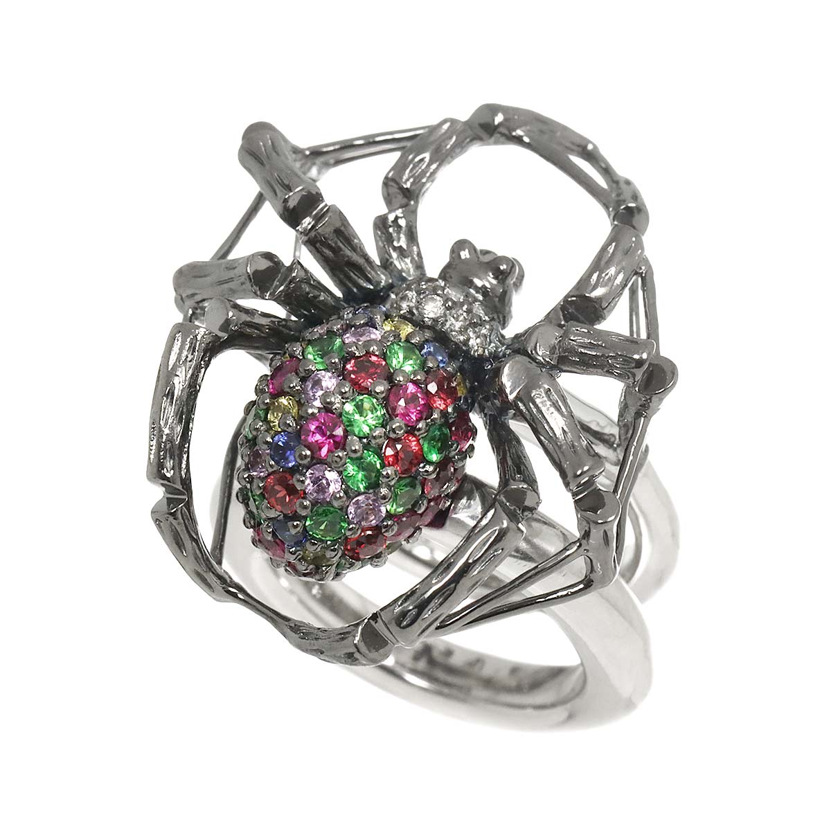 Sapphire 1.13ct Multi Stone Ring 18K WG 750 size5.25(US)