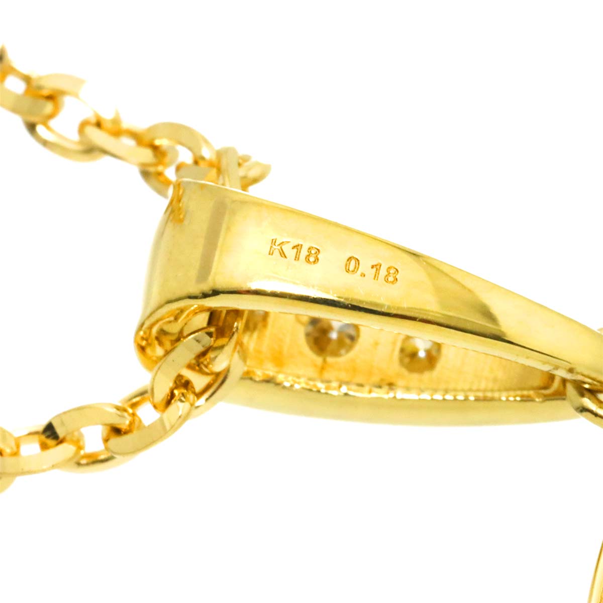 Diamond 0.18ct Necklace 18K YG Yellow Gold 750