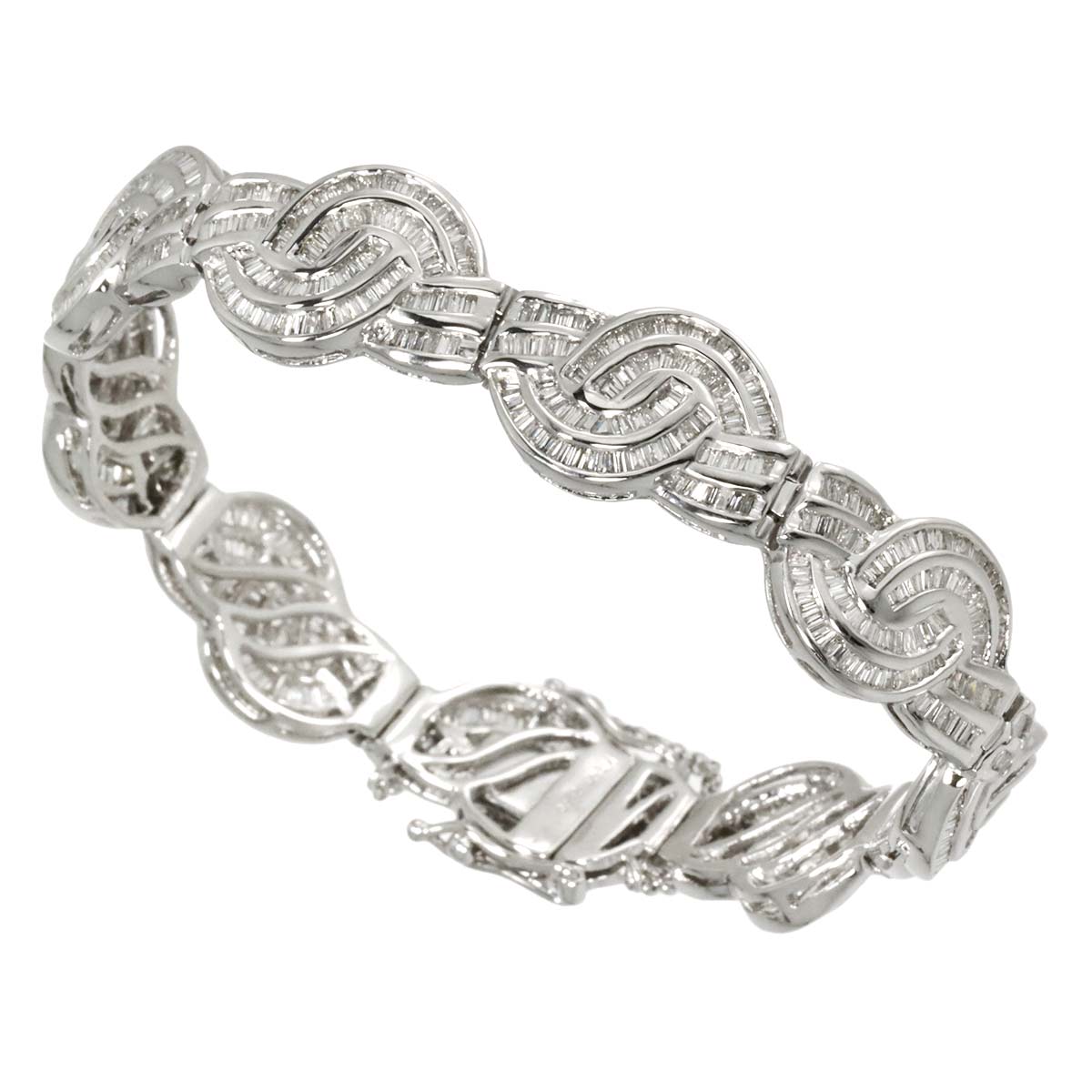Diamond 7.00ct Bracelet 18K K18 WG White Gold 750