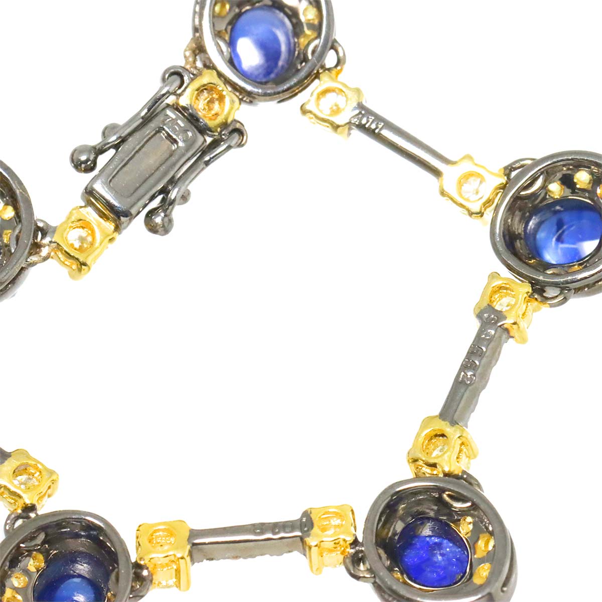 Sapphire Garnet Diamond Necklace Ring Earrings Pierced 18K YG 750