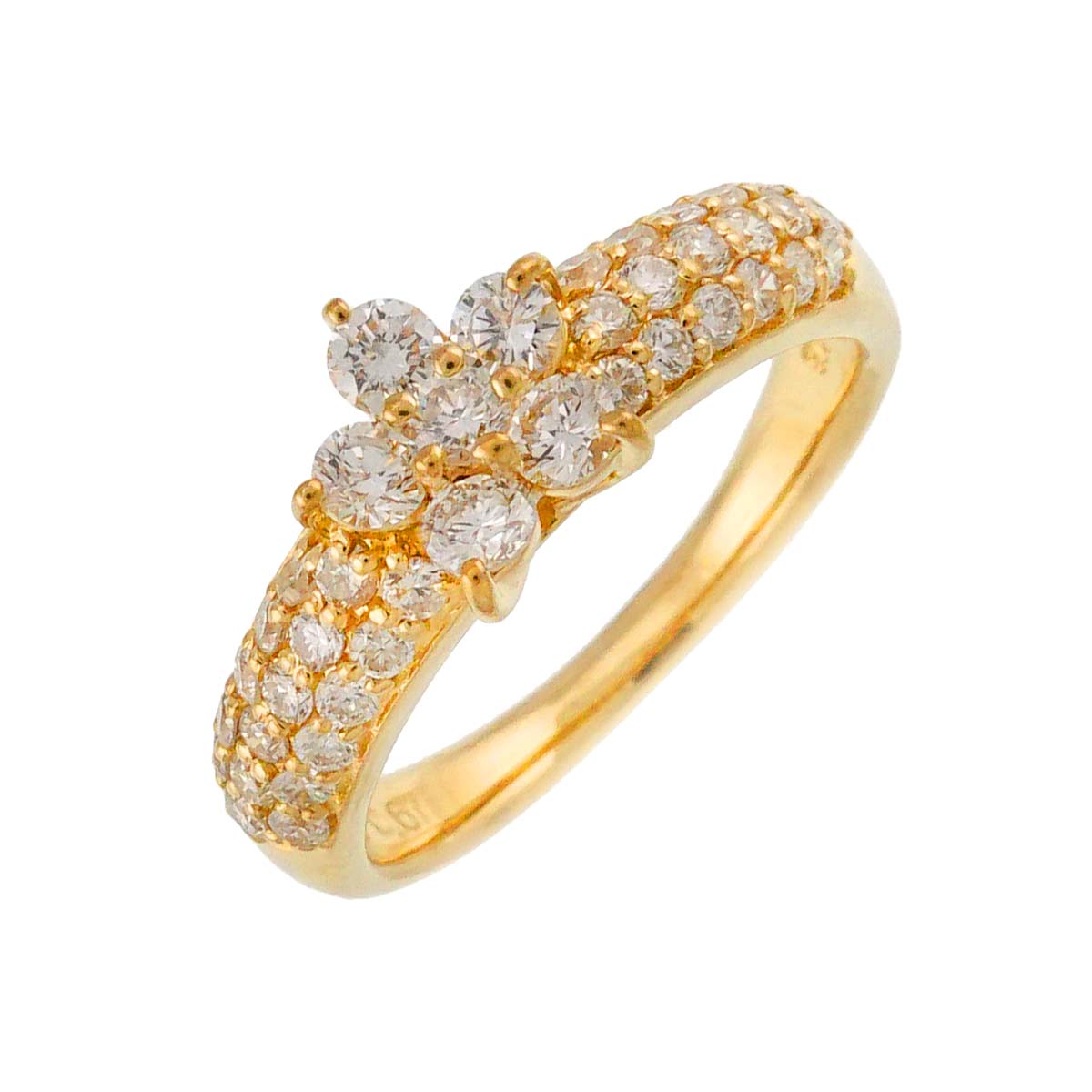 Diamond 0.67ct Ring 18K YG Yellow Gold 750 4.75-5(US)