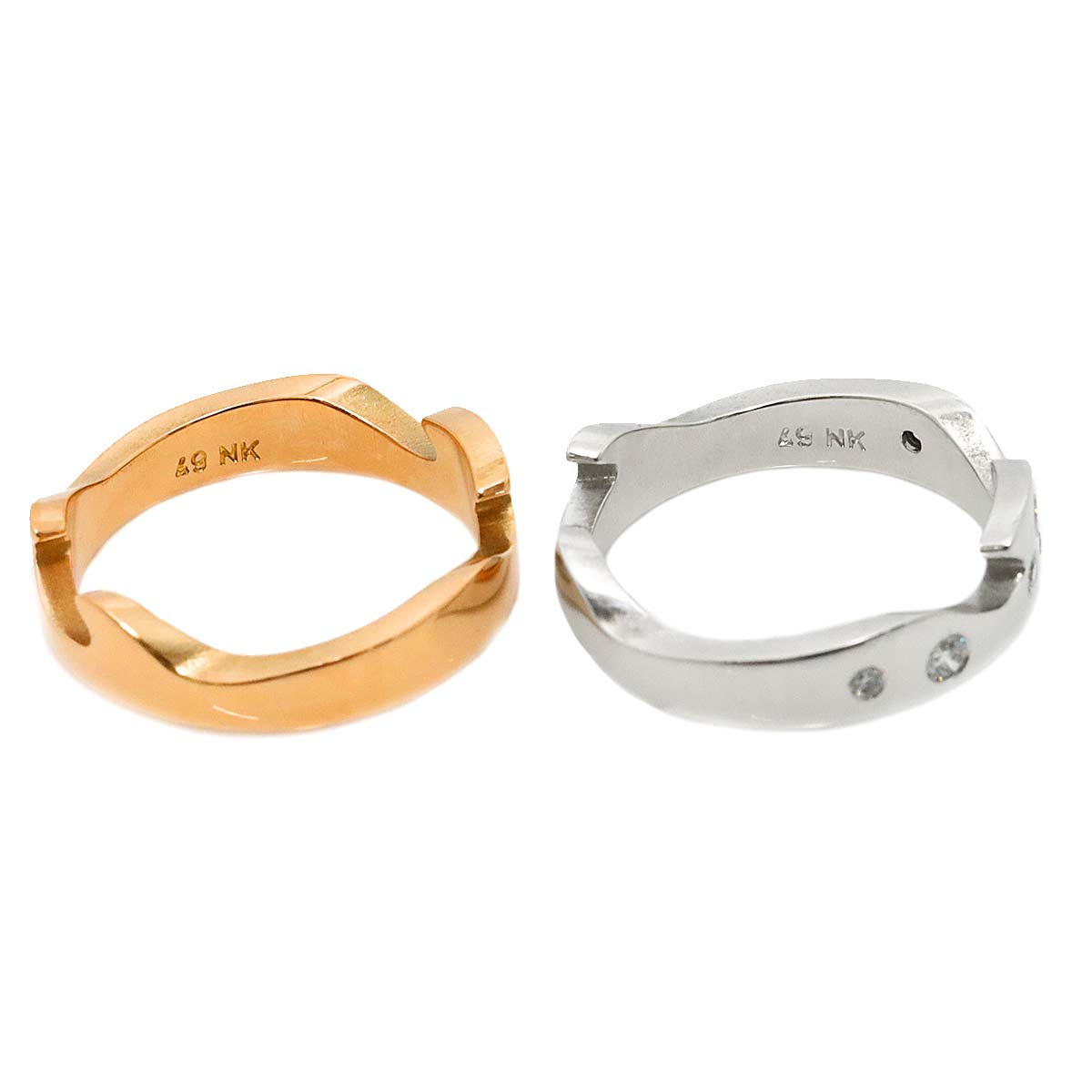 Fusion Diamond Ring 18K WG PG 750 size49 4.75-5(US)