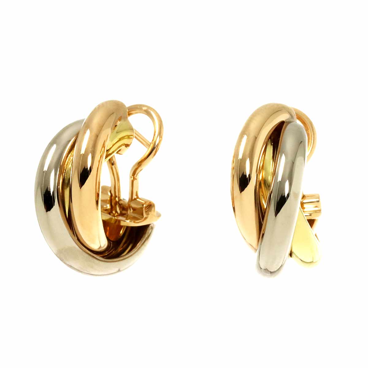 Trinity Earrings Pierced 18K YG WG PG 750