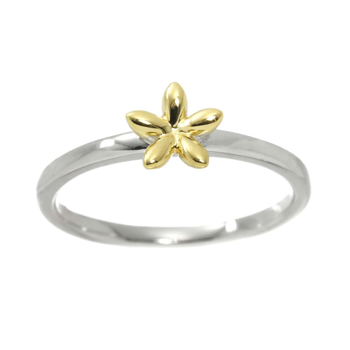 Flower Motif Ring 18K White Gold 750 Size5.75-6(US)