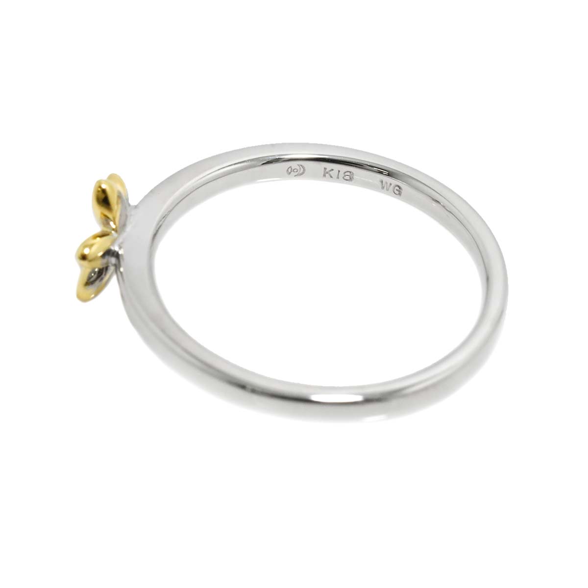 Flower Motif Ring 18K White Gold 750 Size5.75-6(US)