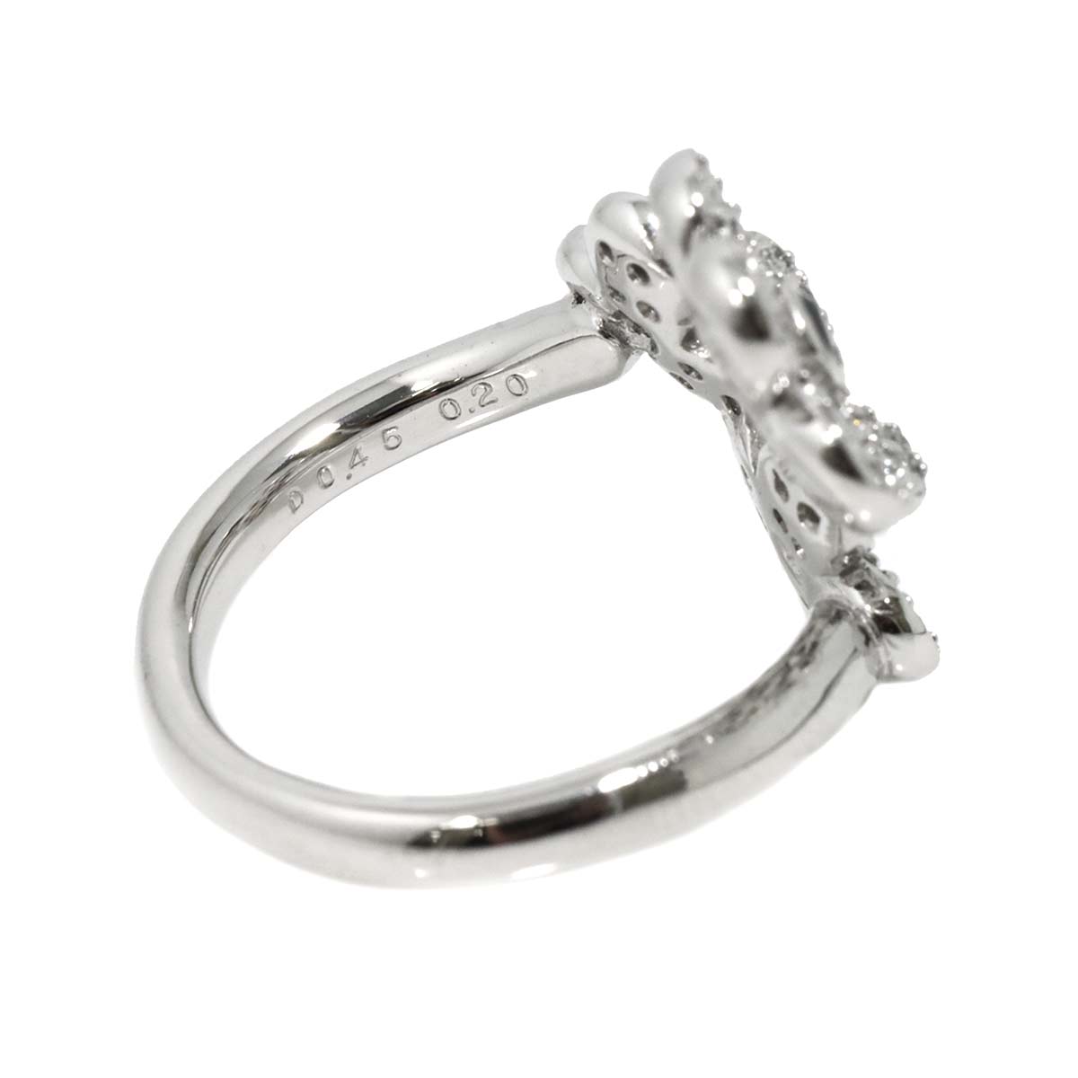 Diamond 0.45ct/0.20ct Ring 18K WG 750 Size5.25-5.5(US)