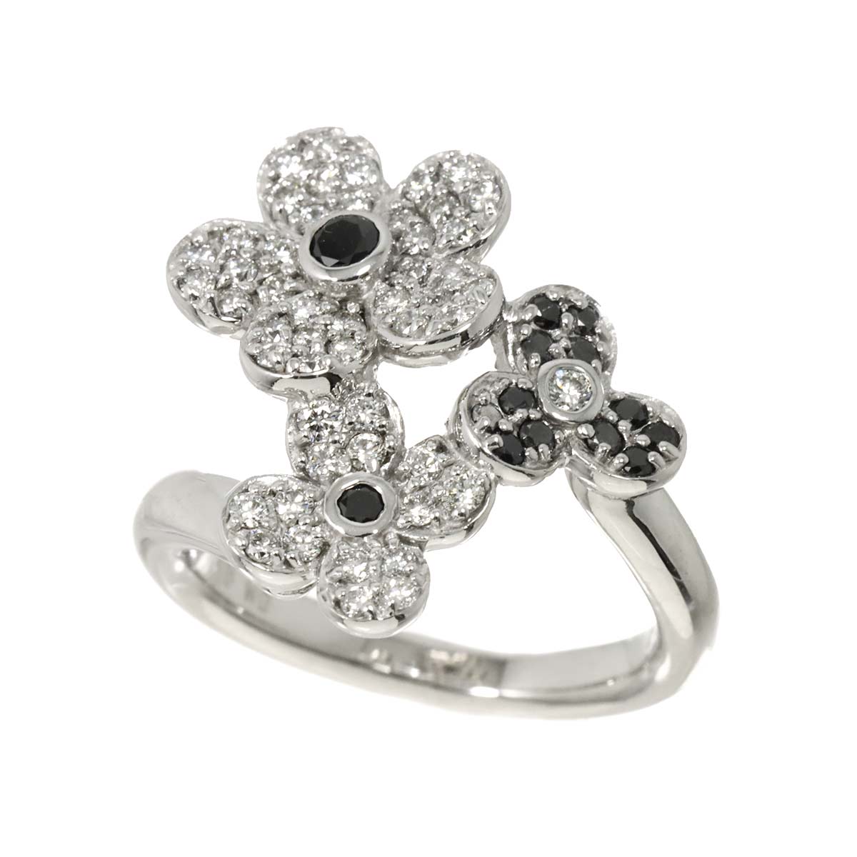 Diamond 0.45ct/0.20ct Ring 18K WG 750 Size5.25-5.5(US)