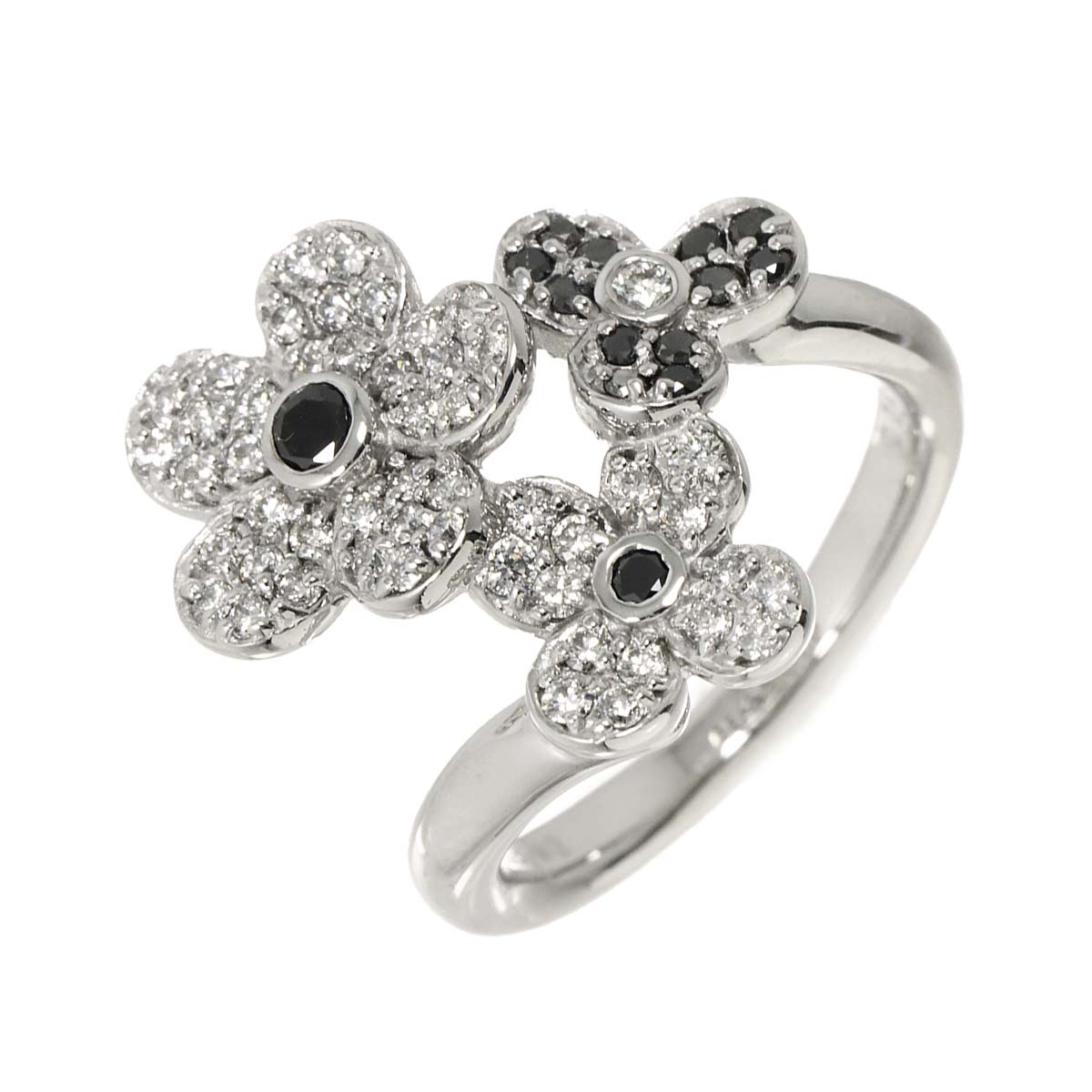 Diamond 0.45ct/0.20ct Ring 18K WG 750 Size5.25-5.5(US)