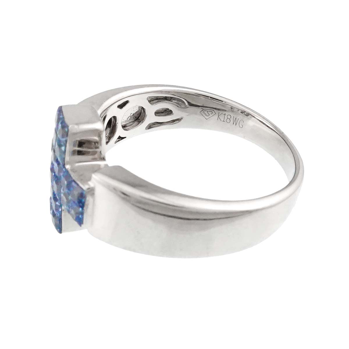 Sapphire Ring 18K WG 750 size6.25-6.5(US)