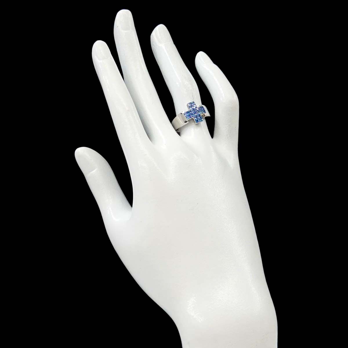 Sapphire Ring 18K WG 750 size6.25-6.5(US)