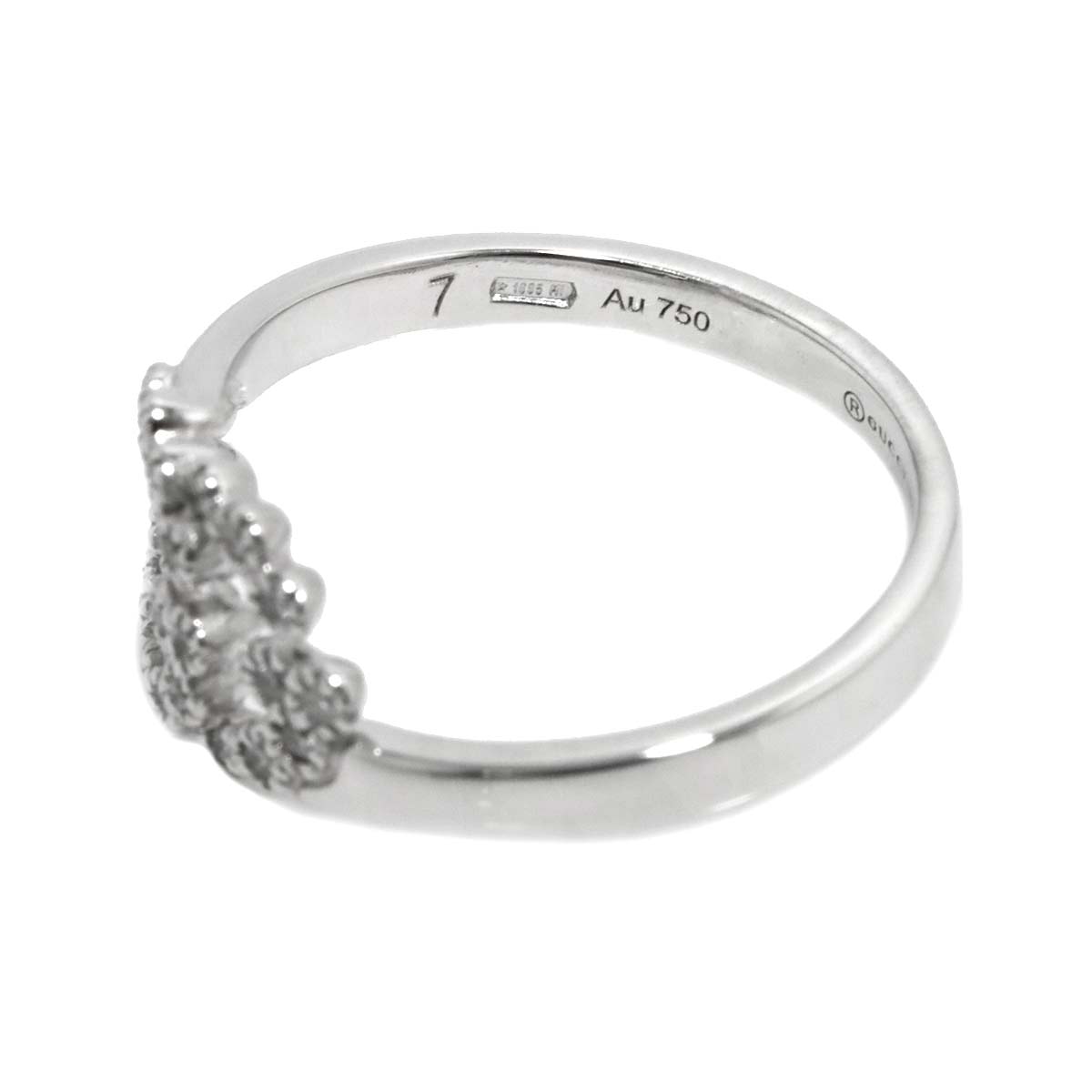 GG Logo Ring Diamond 18K K18 WG 750 size7 4(US)
