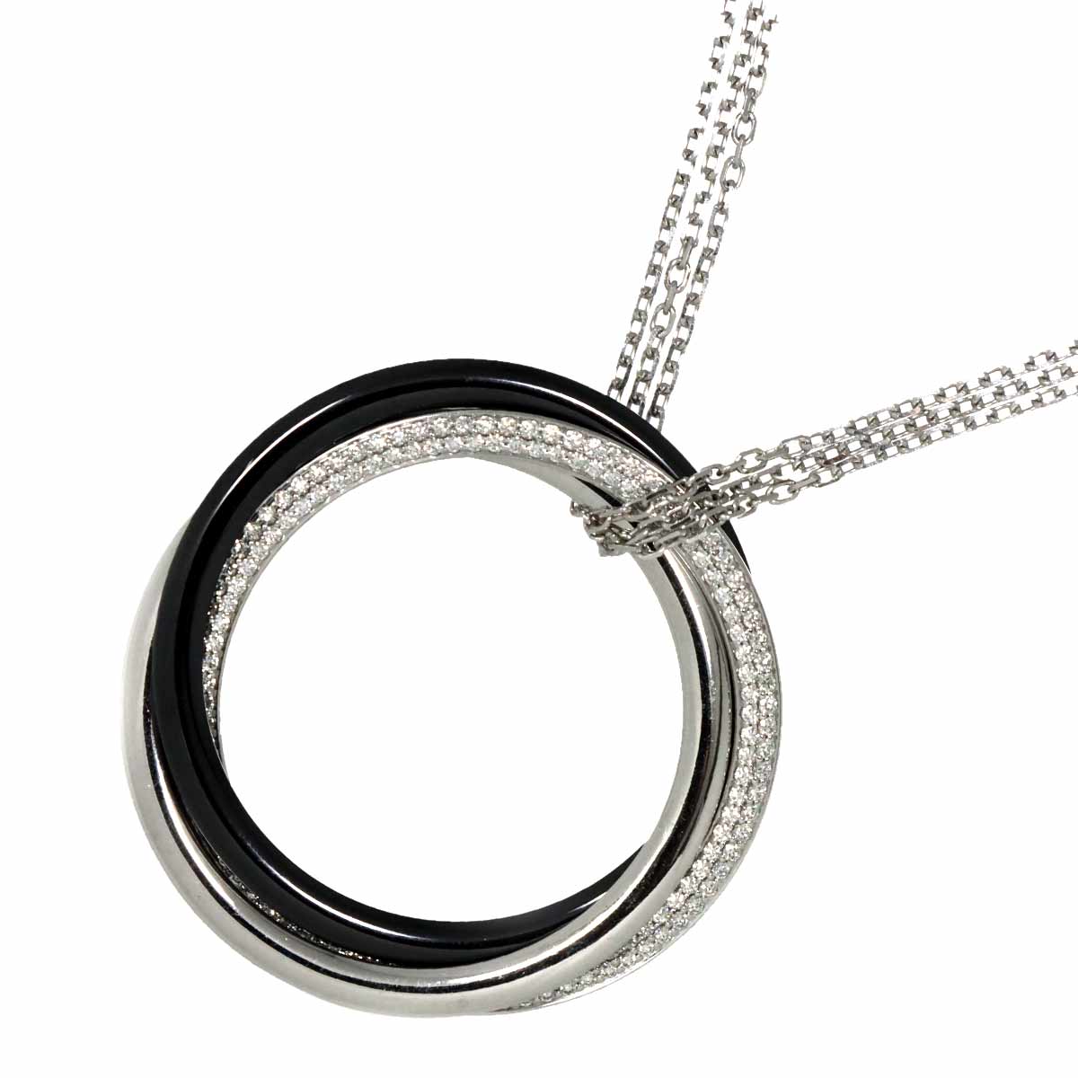Trinity Diamond Necklace 18K WG 750 Ceramic