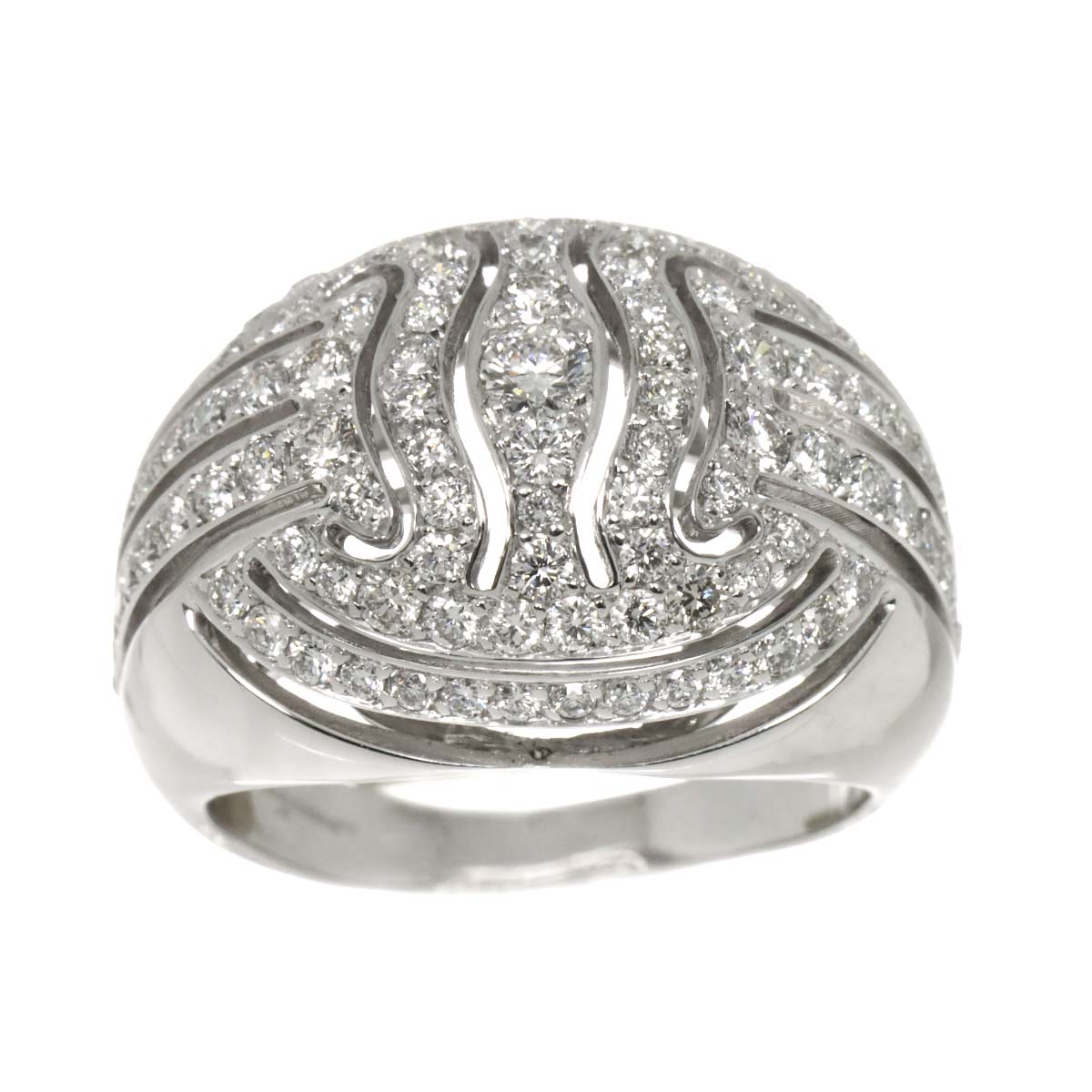 Diamond Ring 18K WG 750 size6.5-6.75(US)