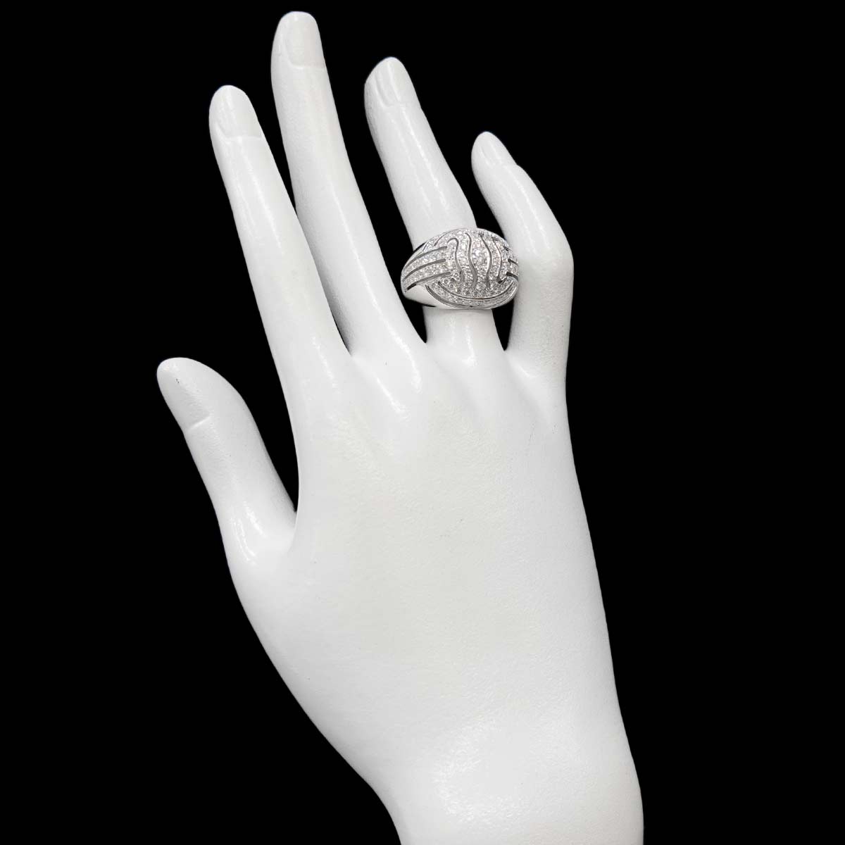 Diamond Ring 18K WG 750 size6.5-6.75(US)