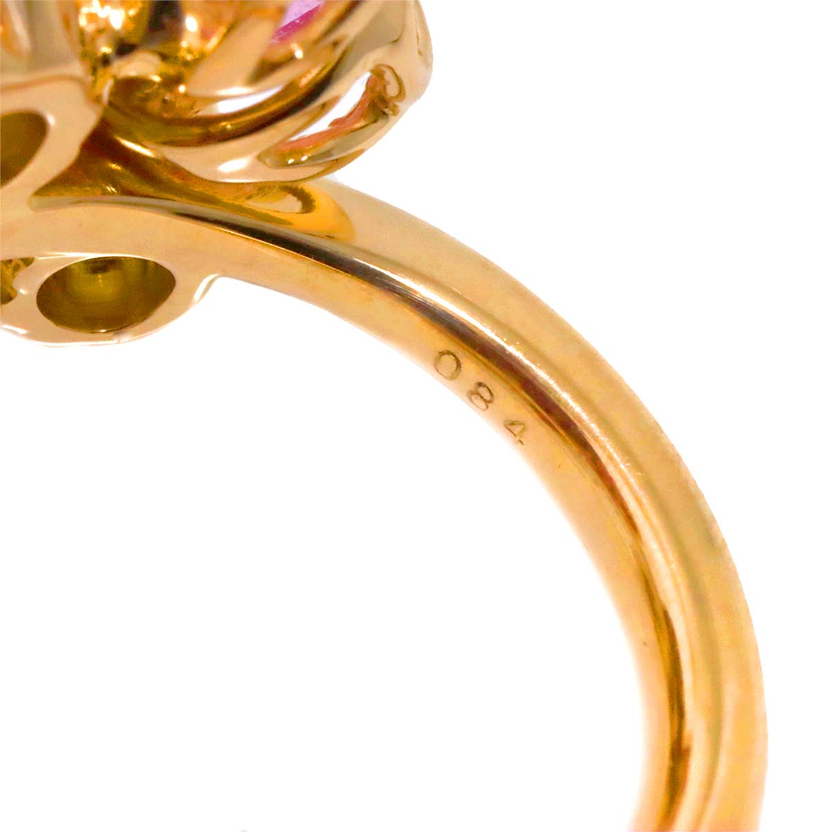 Sapphire Diamond 0.84ct Ring 18K PG 750 Size:5.75-6(US)