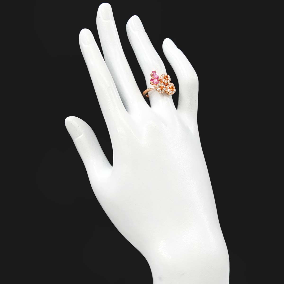 Sapphire Diamond 0.84ct Ring 18K PG 750 Size:5.75-6(US)