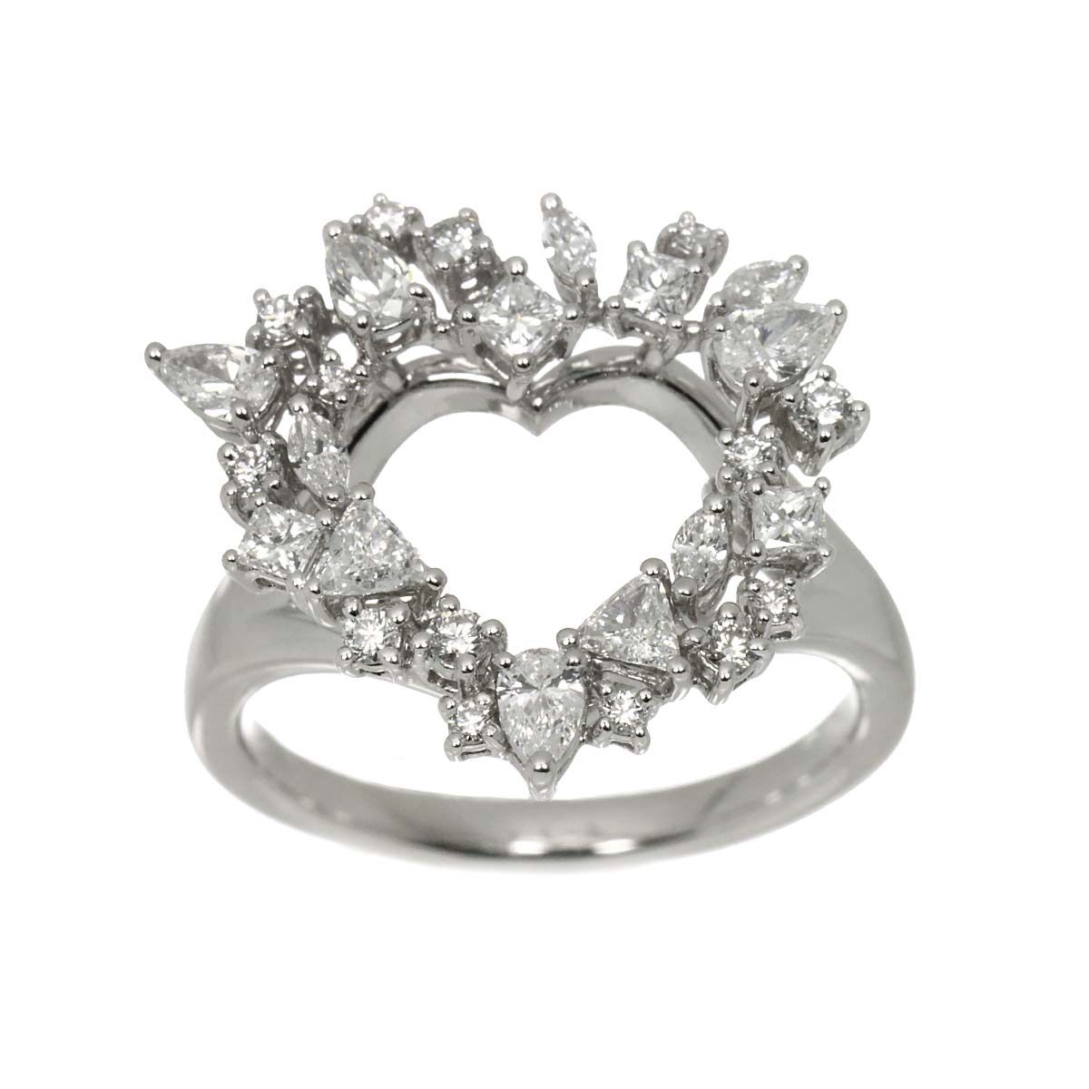 Hearts afire Diamond 0.90ct Ring 18K WG 750 Size6.25-6.5(US)