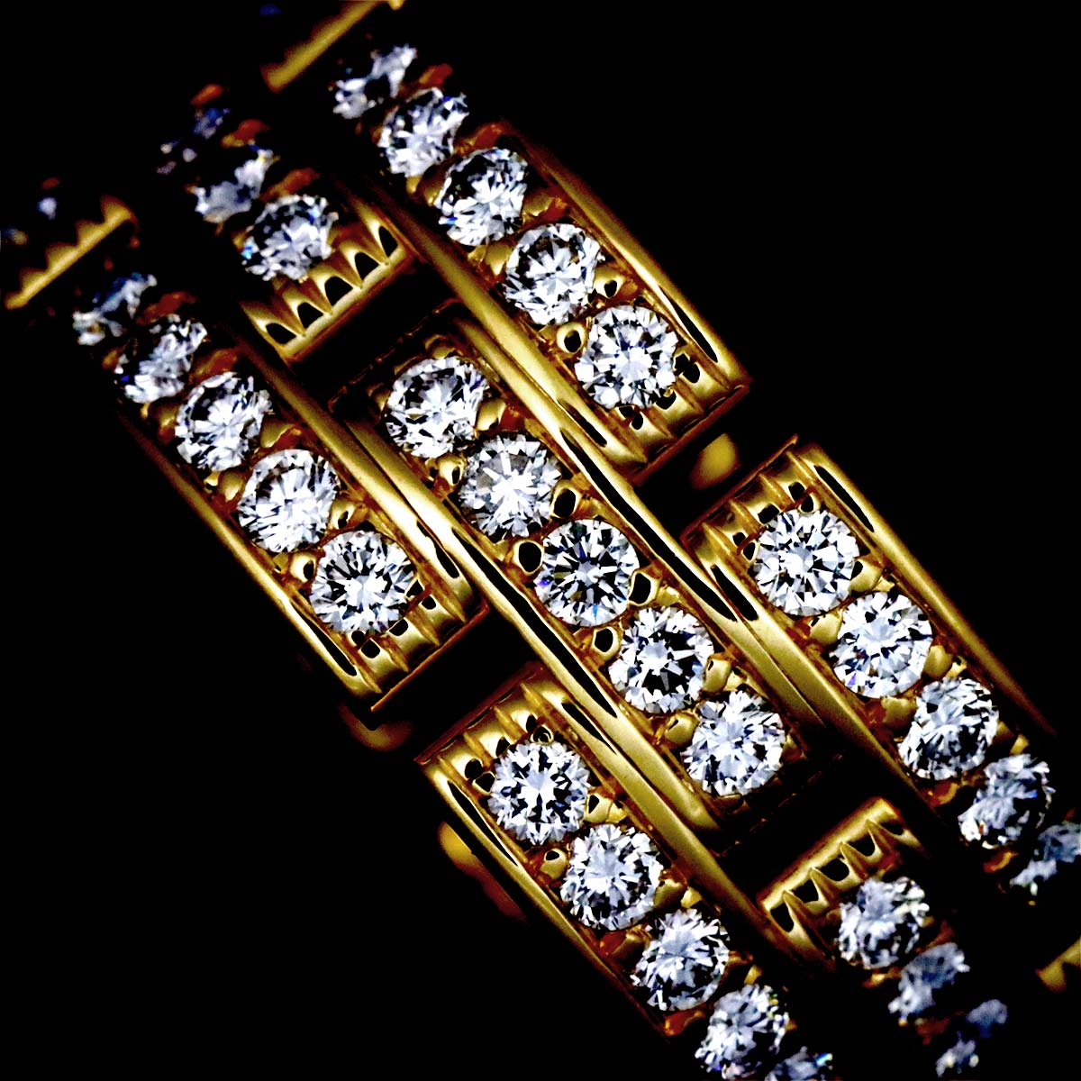 Maillon Panthere Diamond Ring 18K YG 750 Size53 6(US)