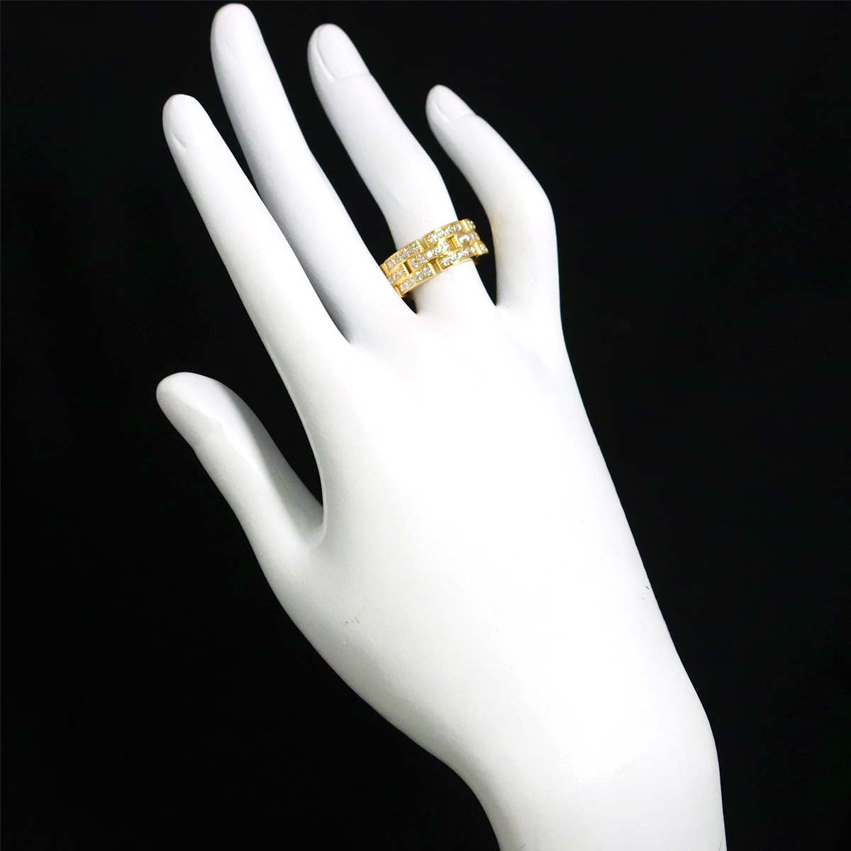 Maillon Panthere Diamond Ring 18K YG 750 Size53 6(US)