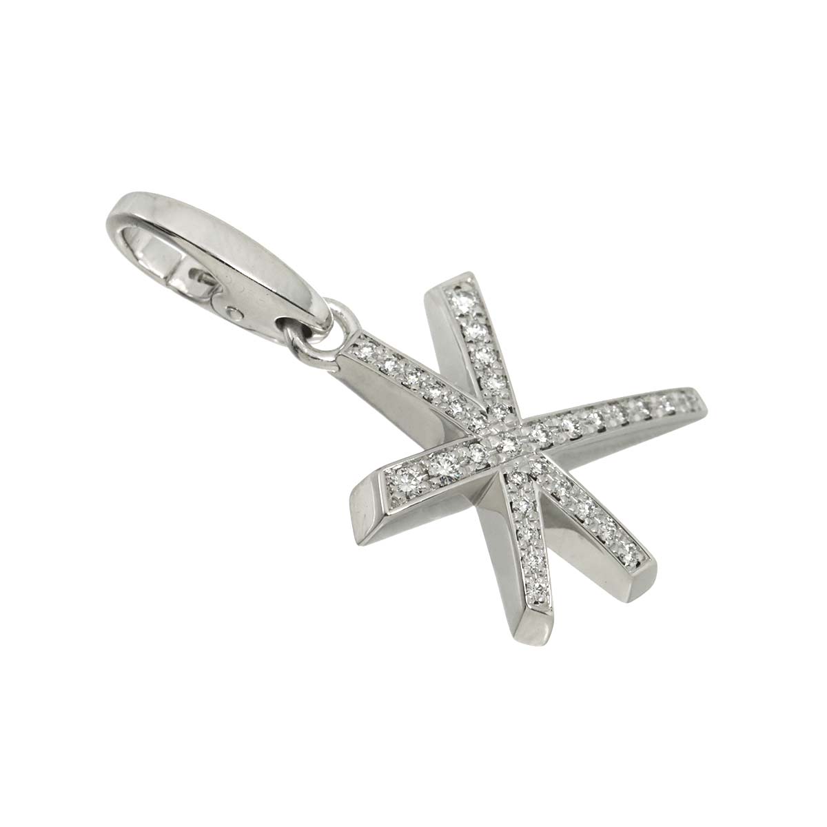 Diamond Pendant Top Charm 18K White Gold 750