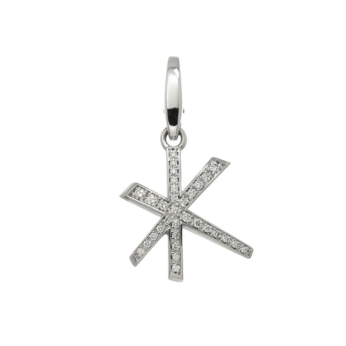 Diamond Pendant Top Charm 18K White Gold 750